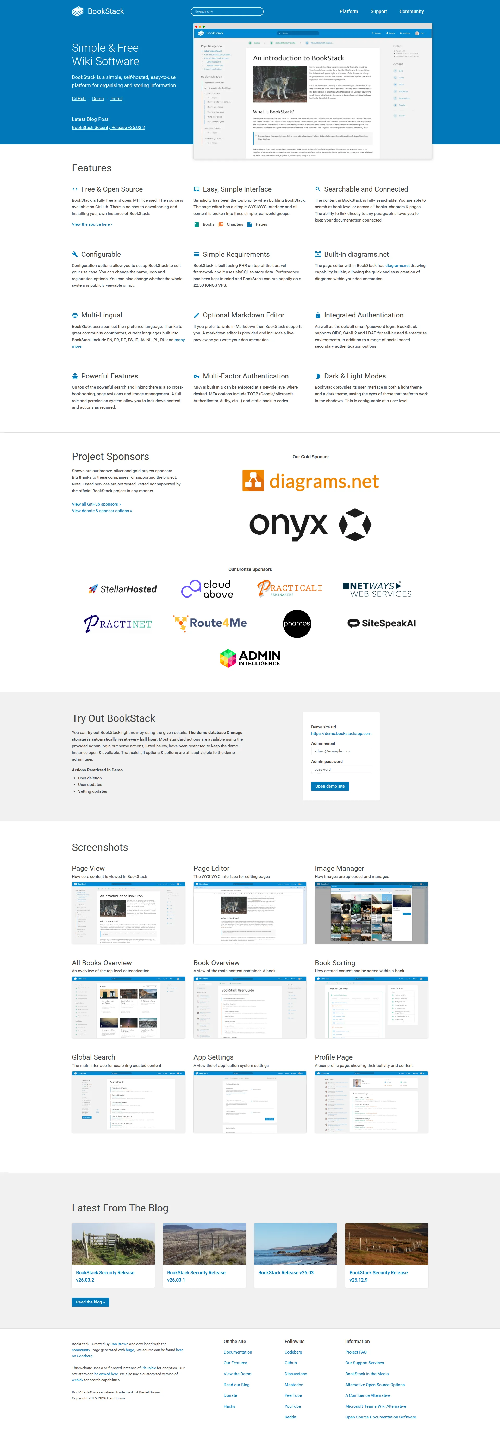 BookStack pricing page screenshot