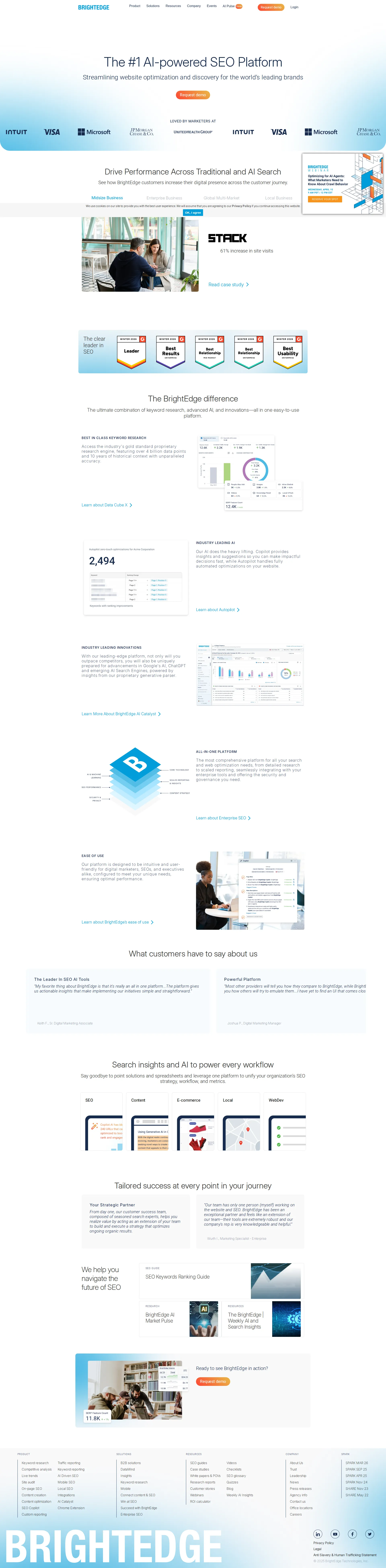 BrightEdge pricing page screenshot