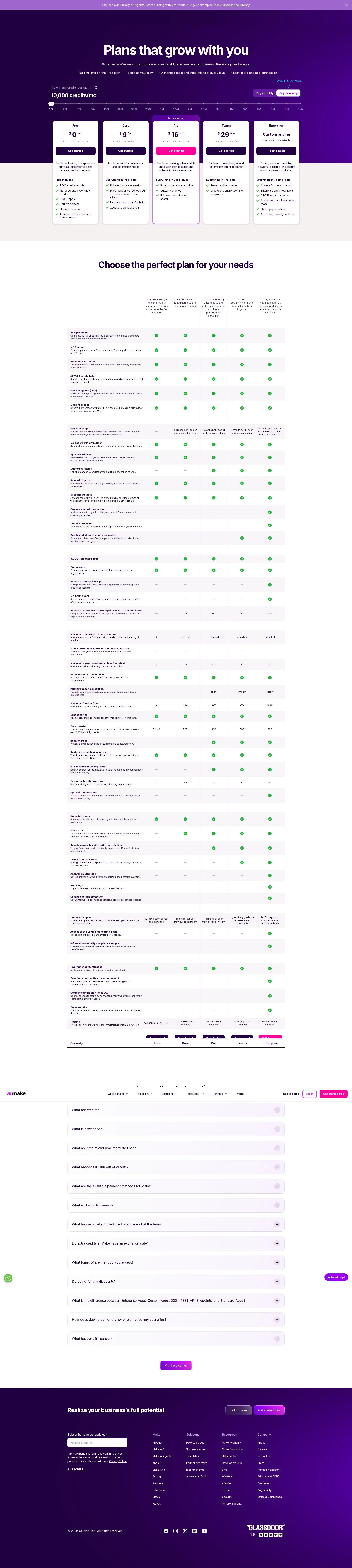 Make pricing page screenshot