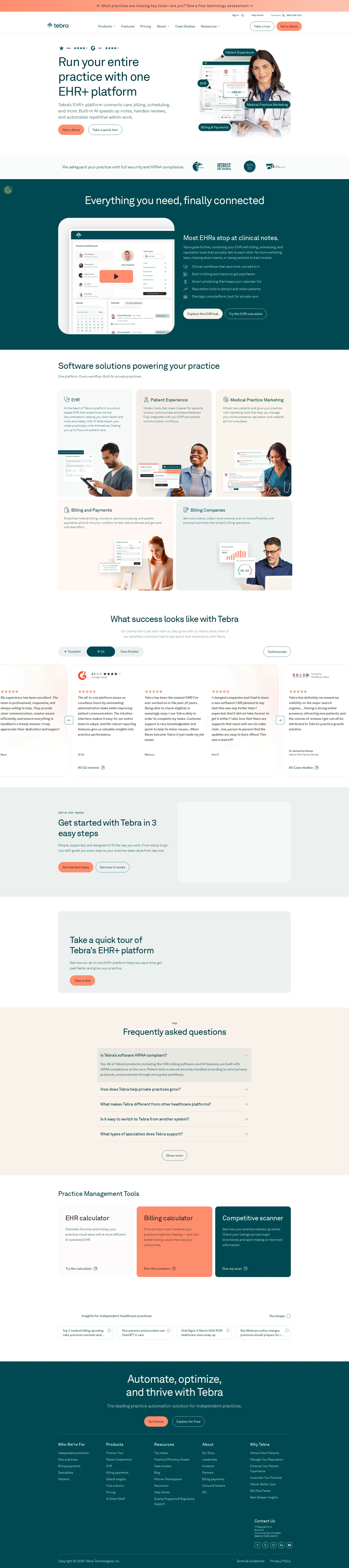 Kareo Clinical pricing page screenshot