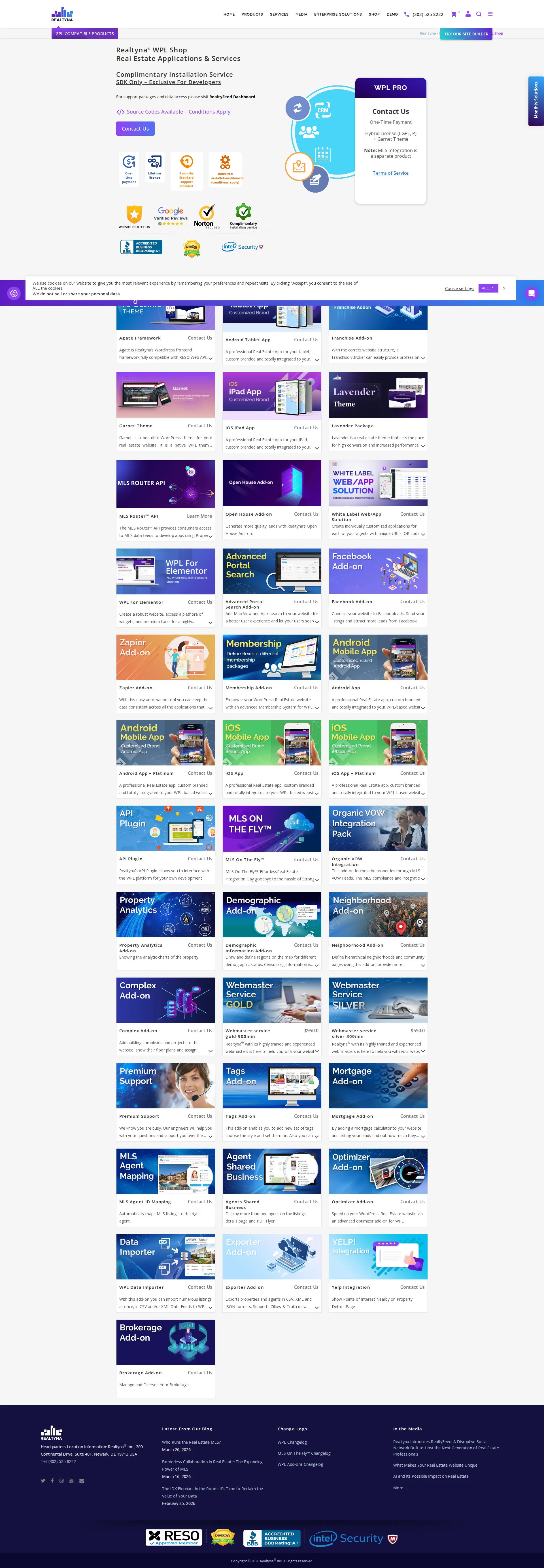 Realtyna pricing page screenshot