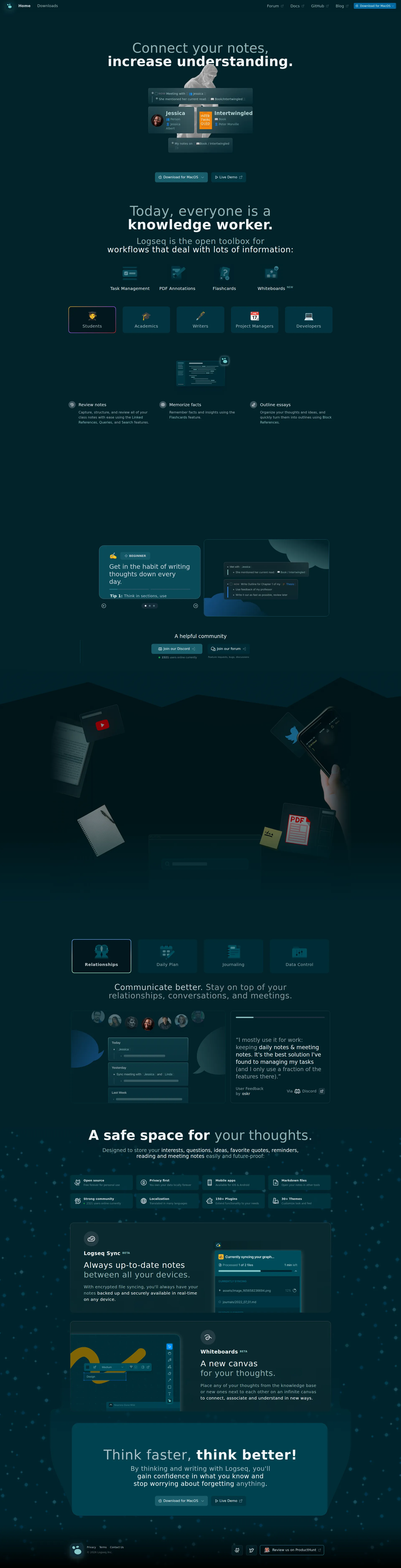 Logseq pricing page screenshot
