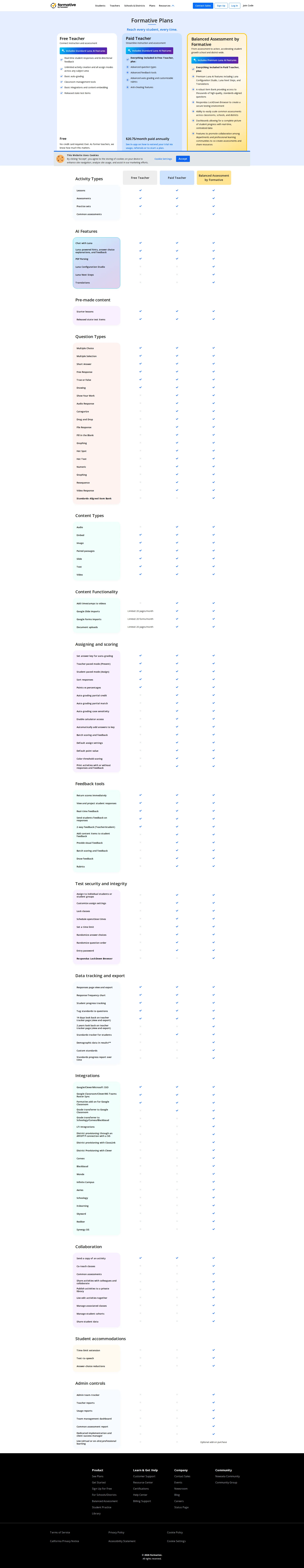 Formative pricing page screenshot