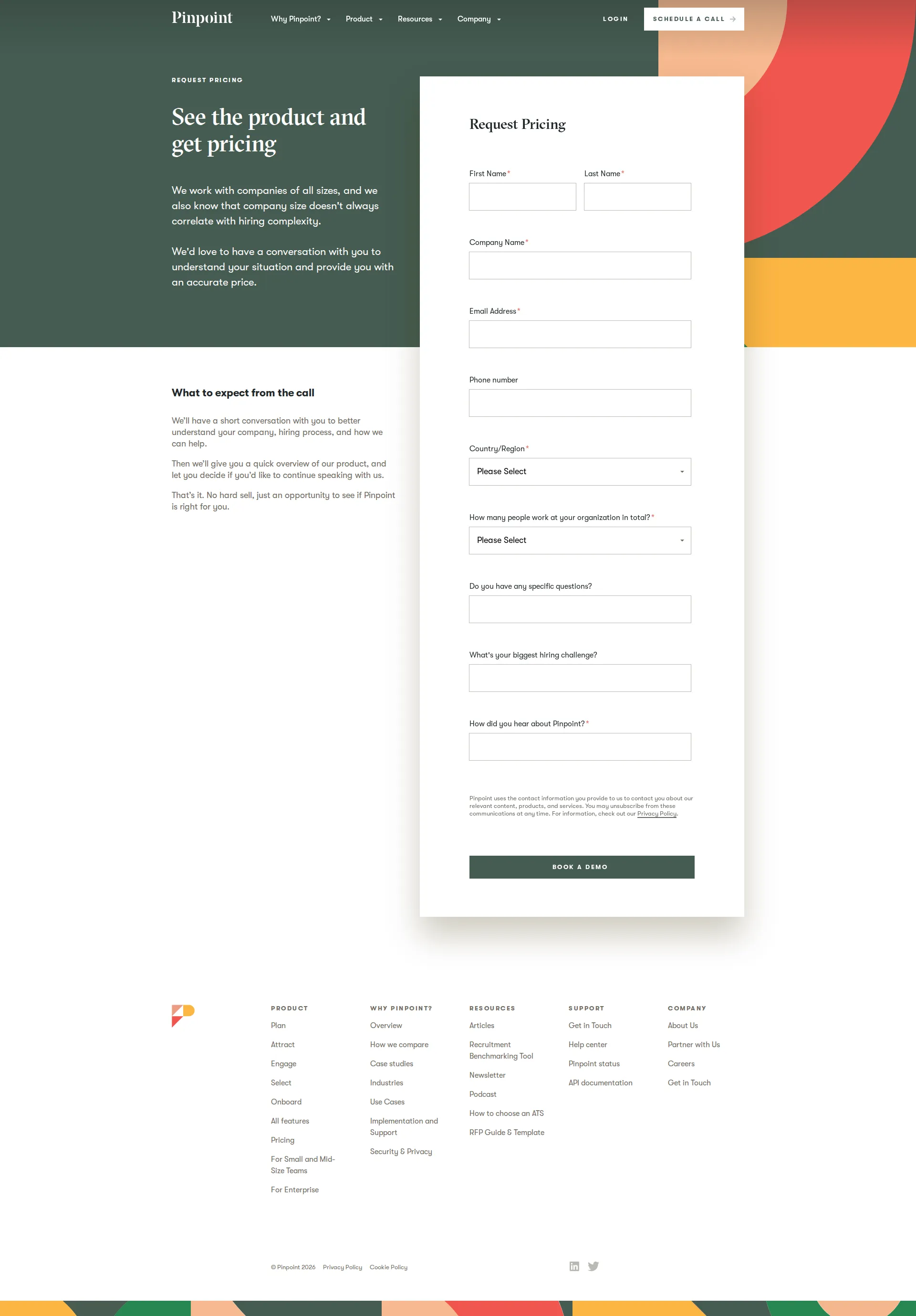 Pinpoint HQ pricing page screenshot