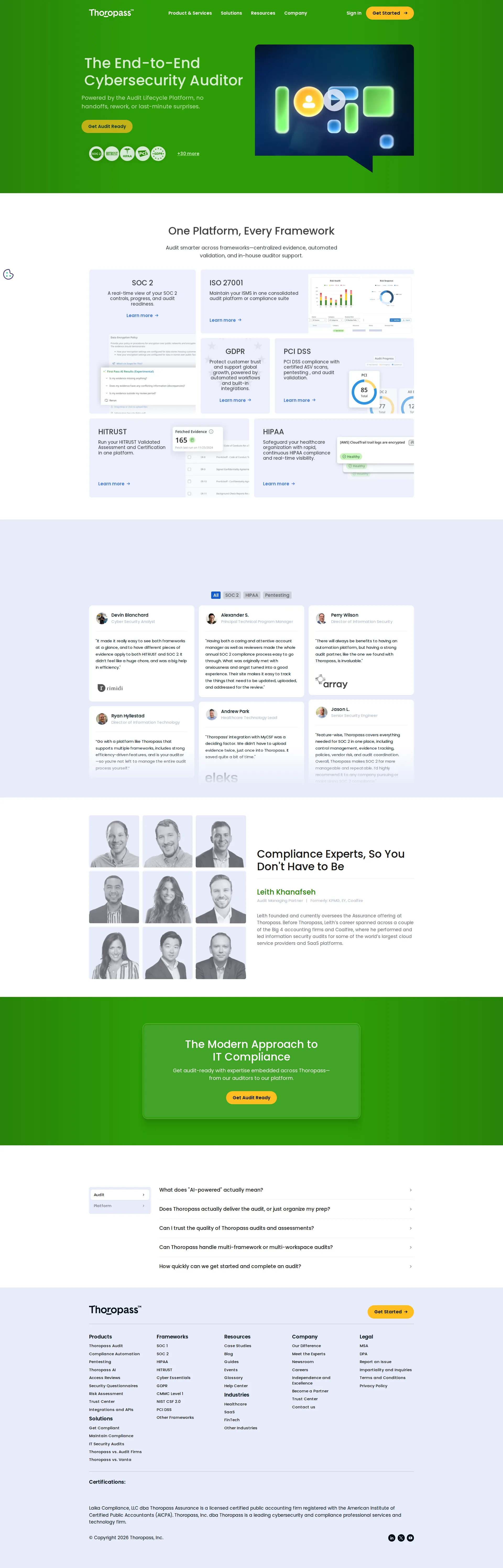 Thoropass pricing page screenshot