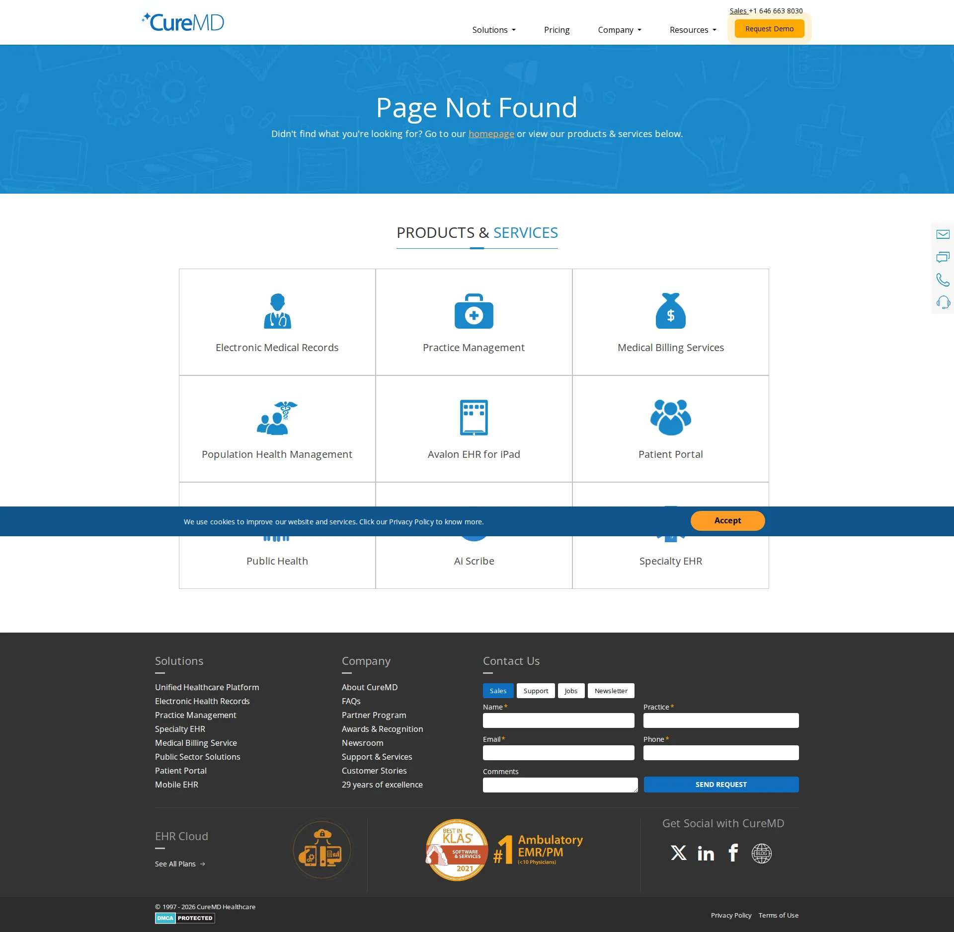 CureMD pricing page screenshot