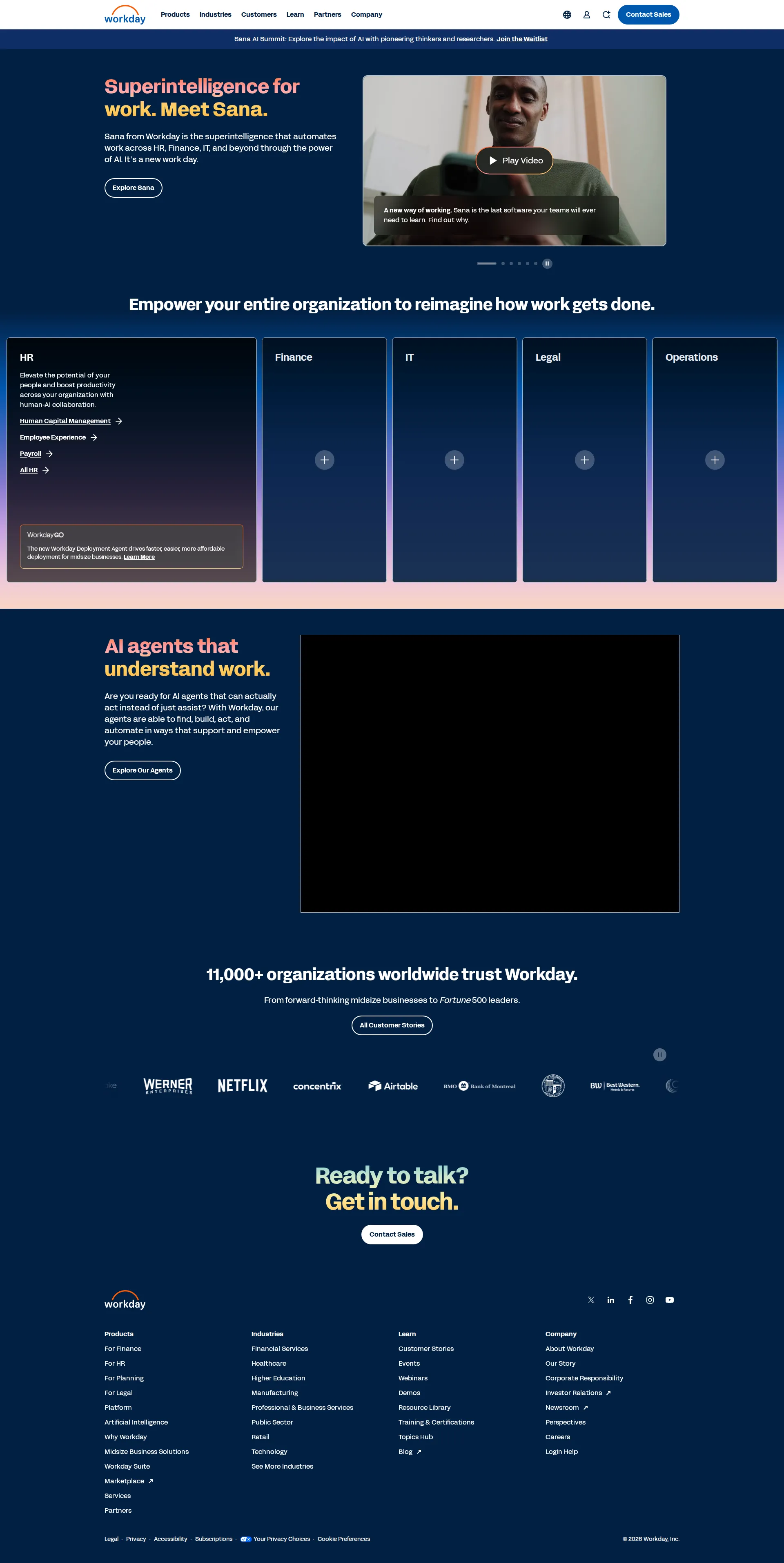 Workday pricing page screenshot