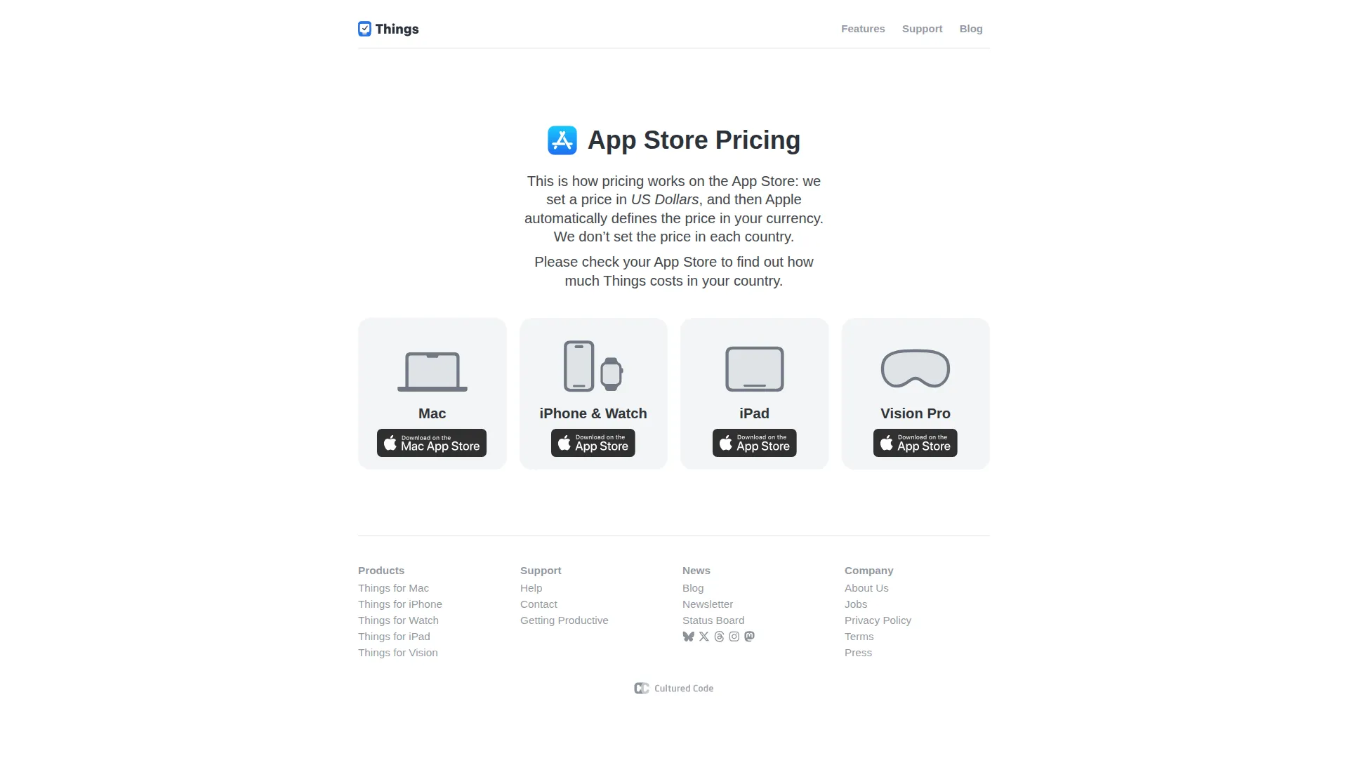 Things 3 pricing page screenshot