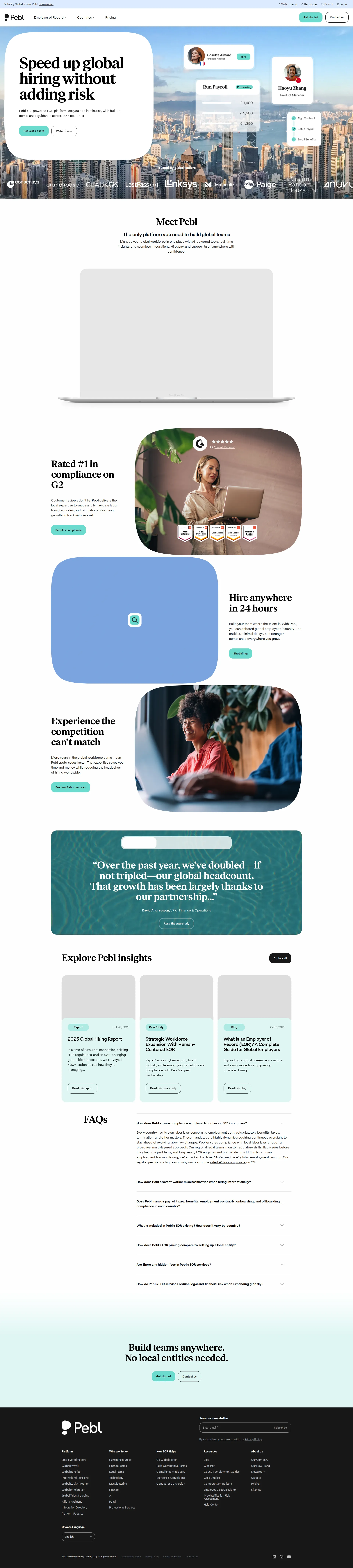 Velocity Global pricing page screenshot