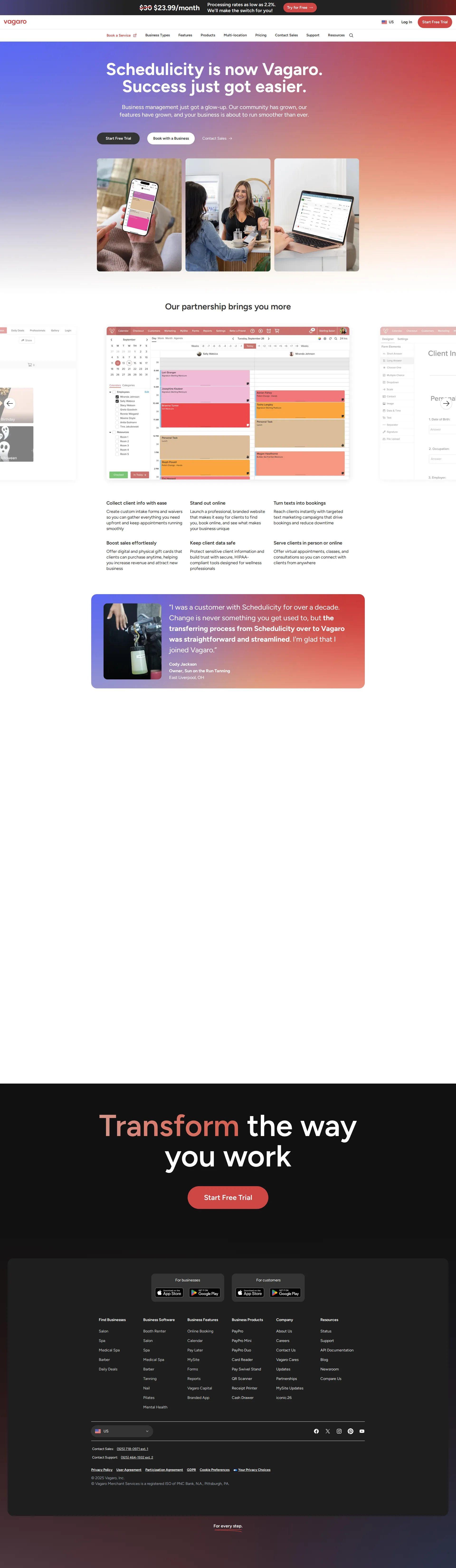 Schedulicity pricing page screenshot