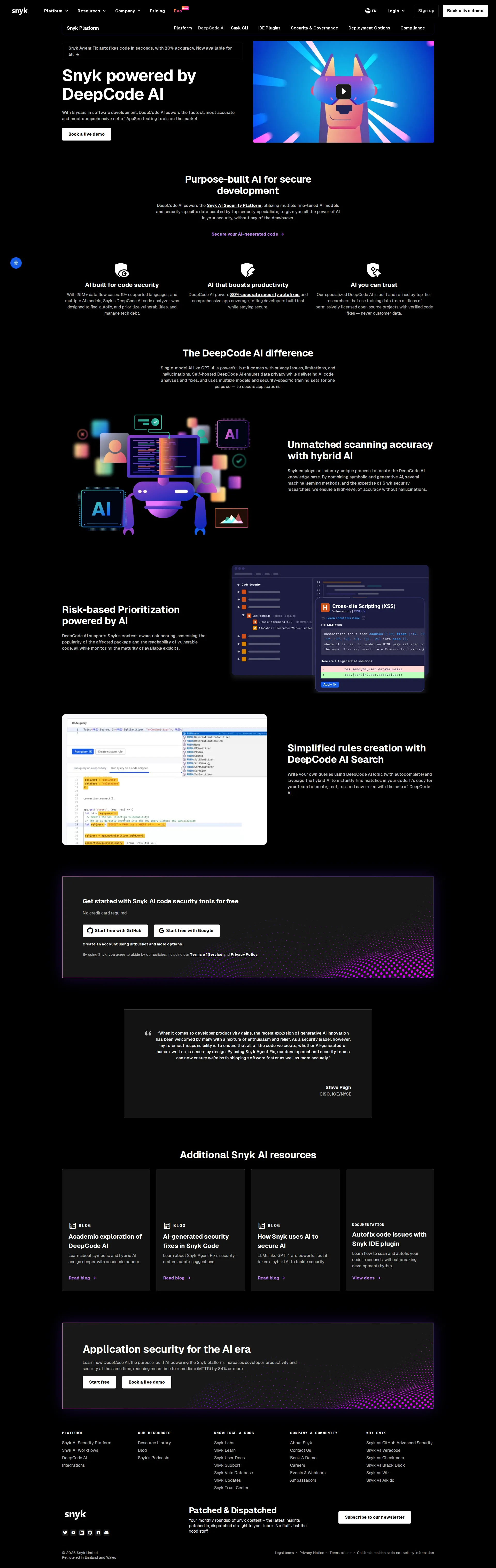 DeepCode pricing page screenshot