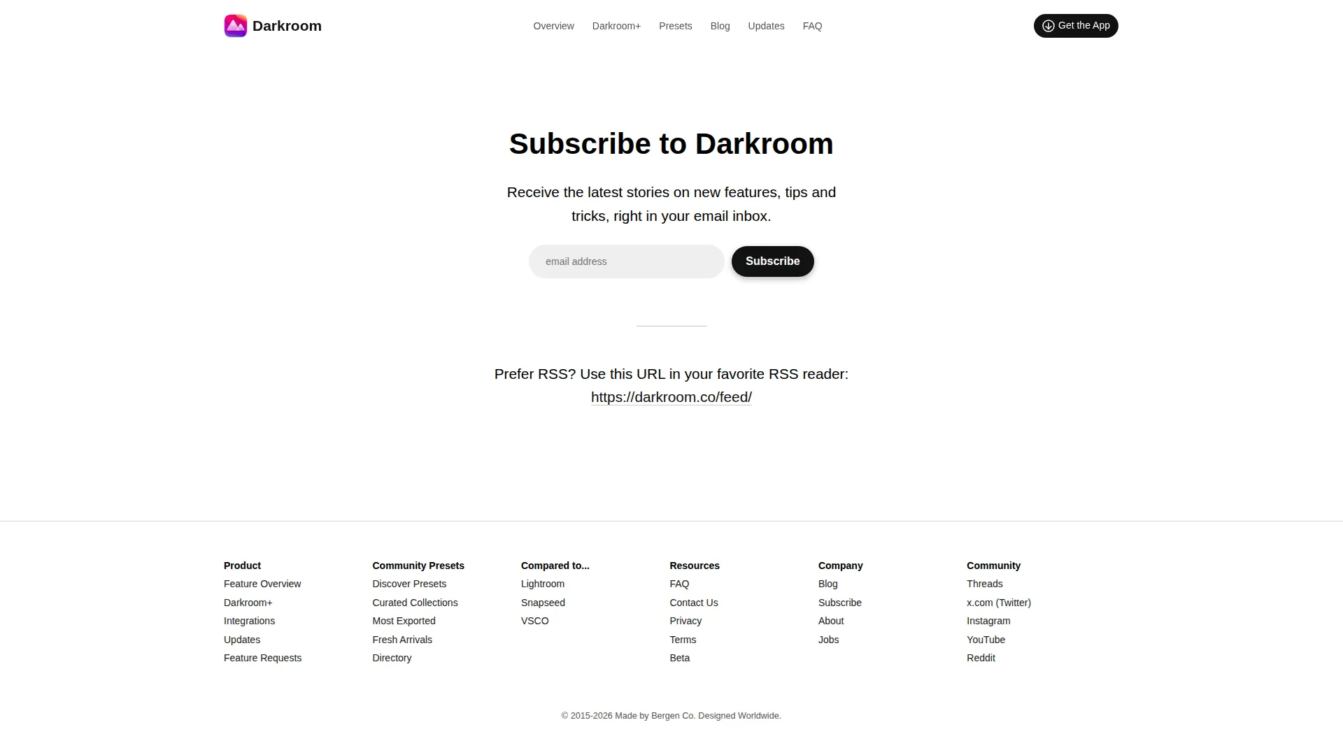 Darkroom pricing page screenshot
