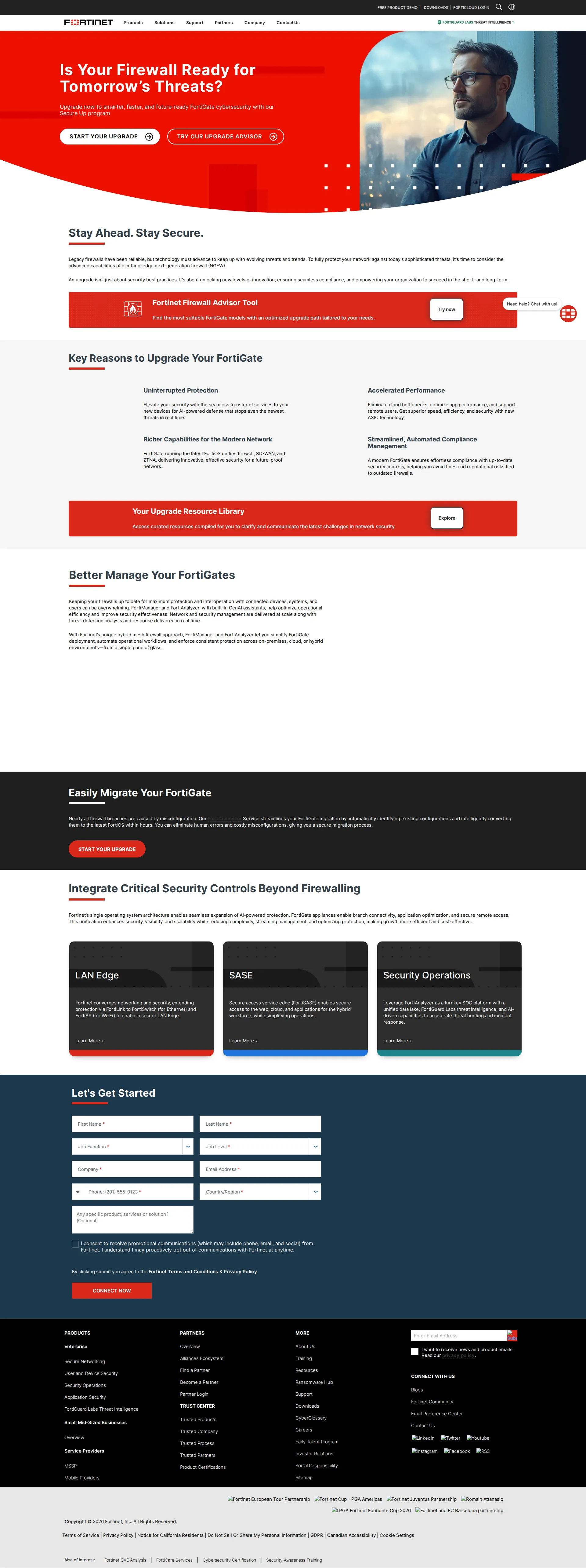 Fortinet pricing page screenshot
