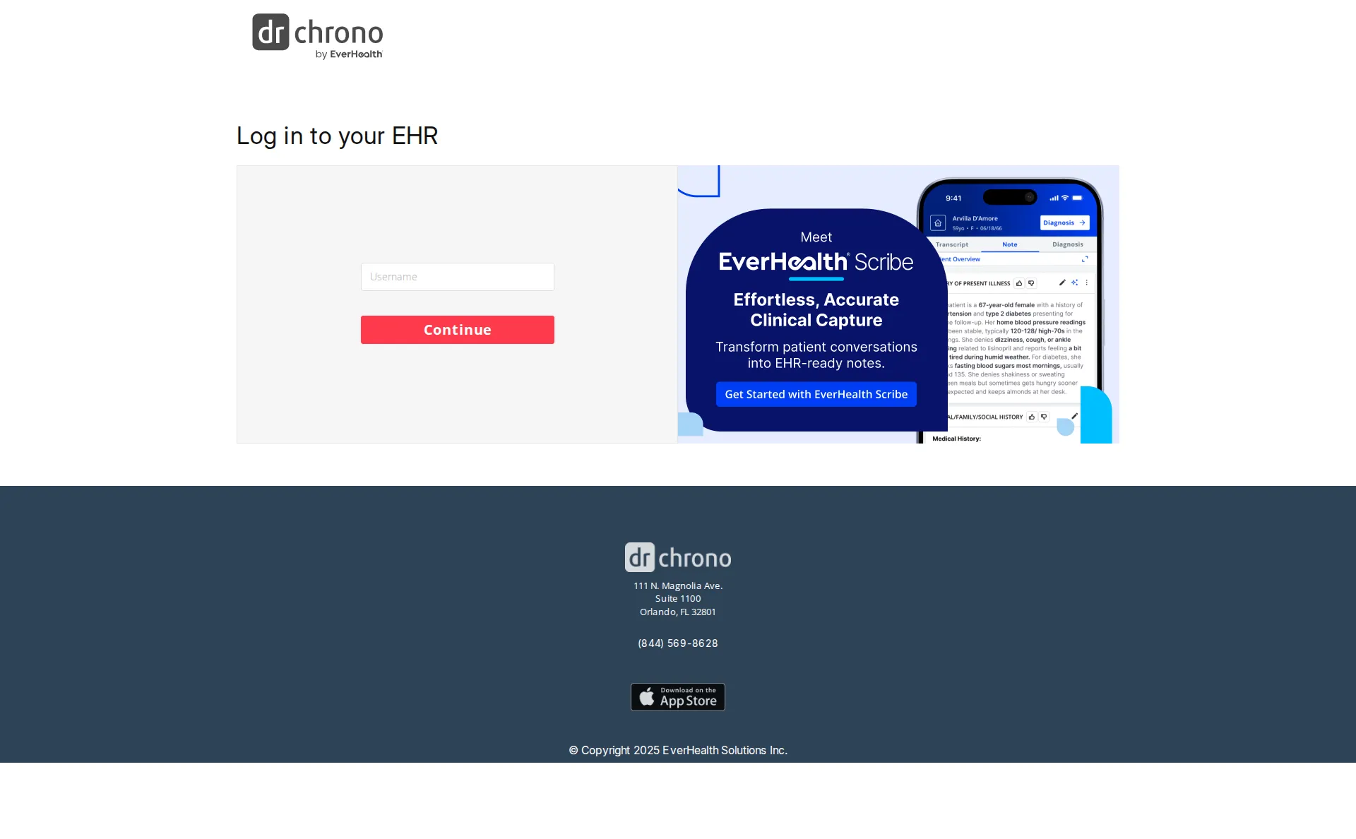 DrChrono pricing page screenshot