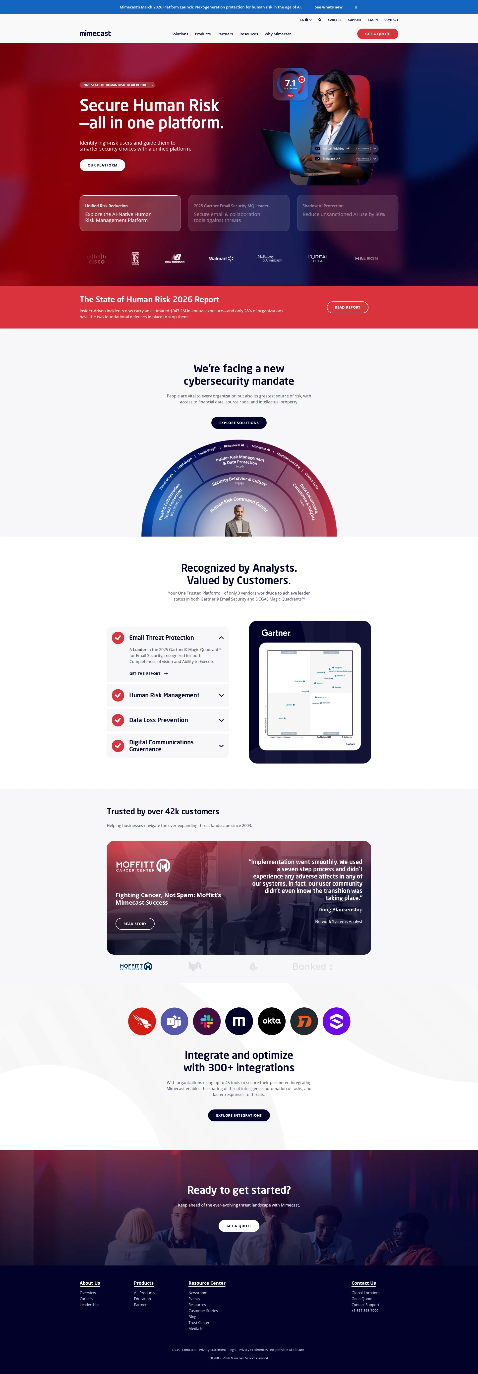 Mimecast pricing page screenshot