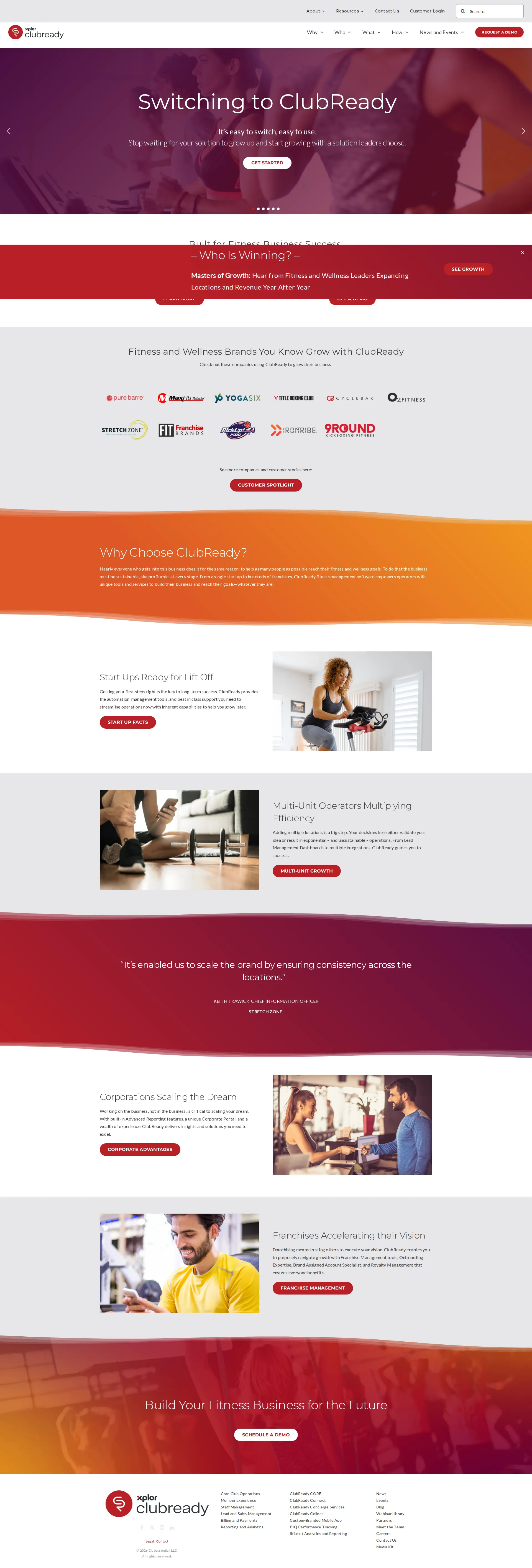 ClubReady pricing page screenshot