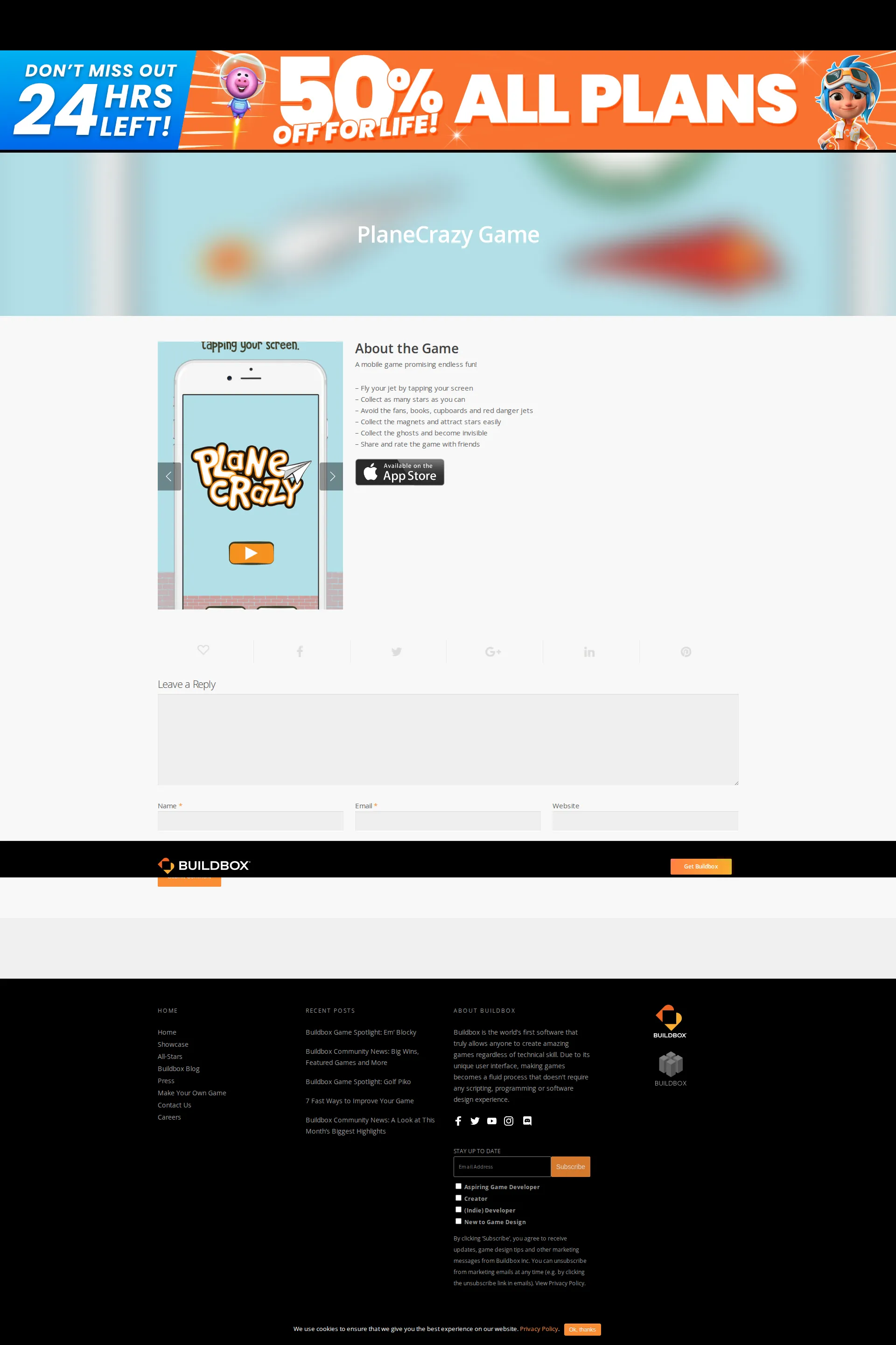 Buildbox pricing page screenshot