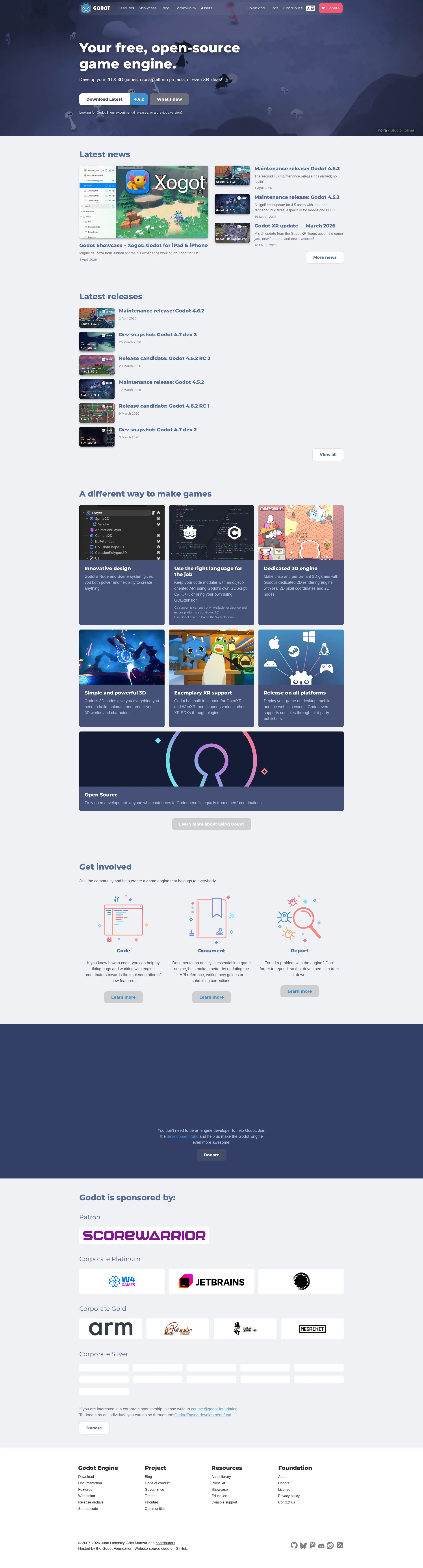 Godot pricing page screenshot