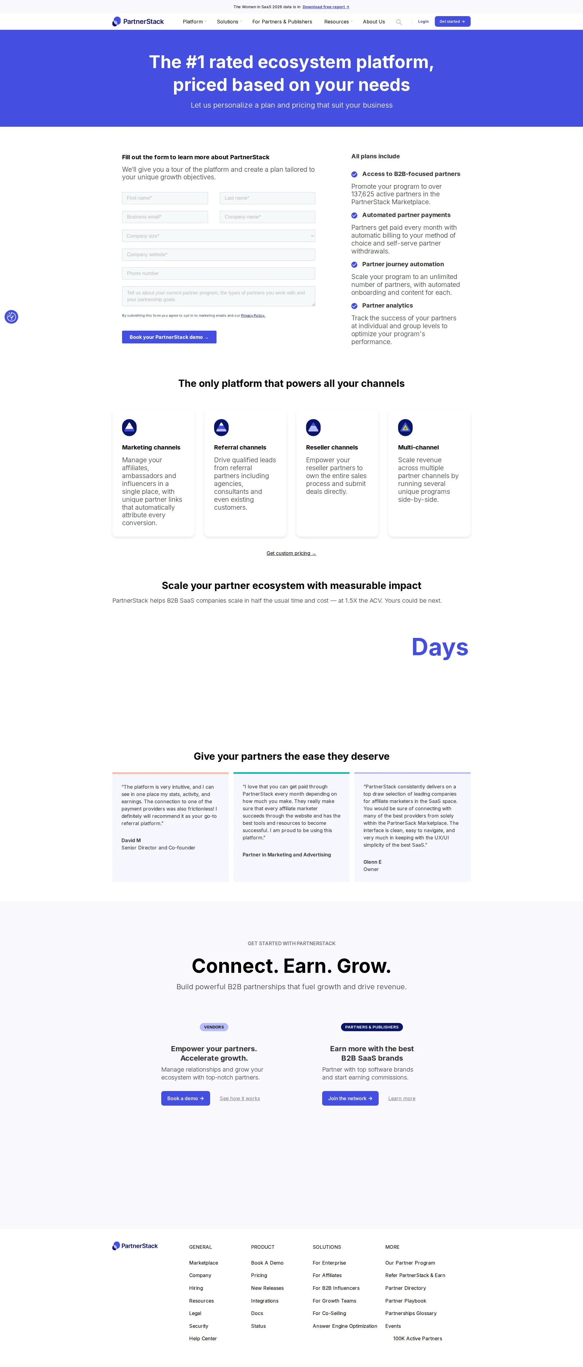 PartnerStack pricing page screenshot