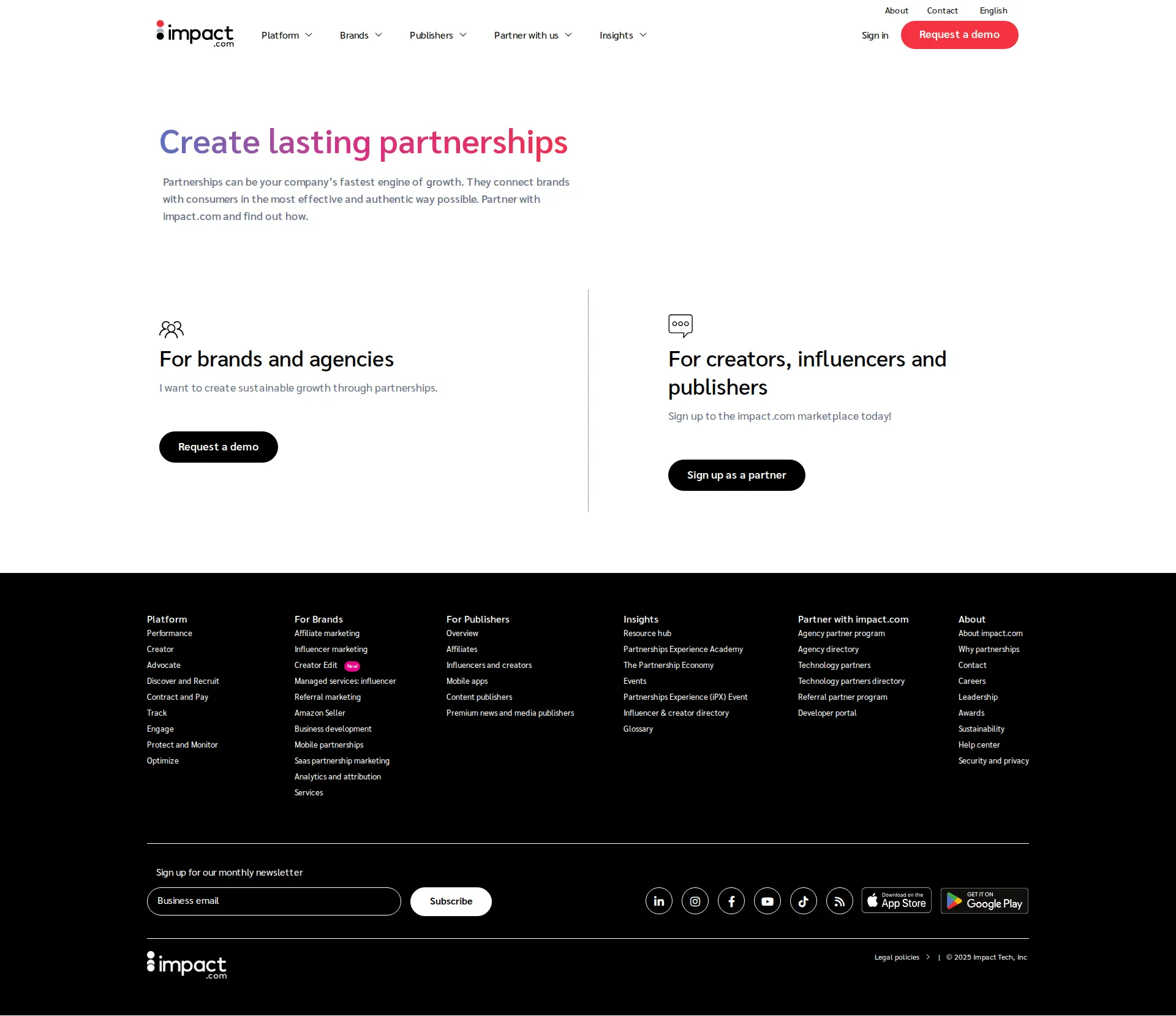 Impact pricing page screenshot