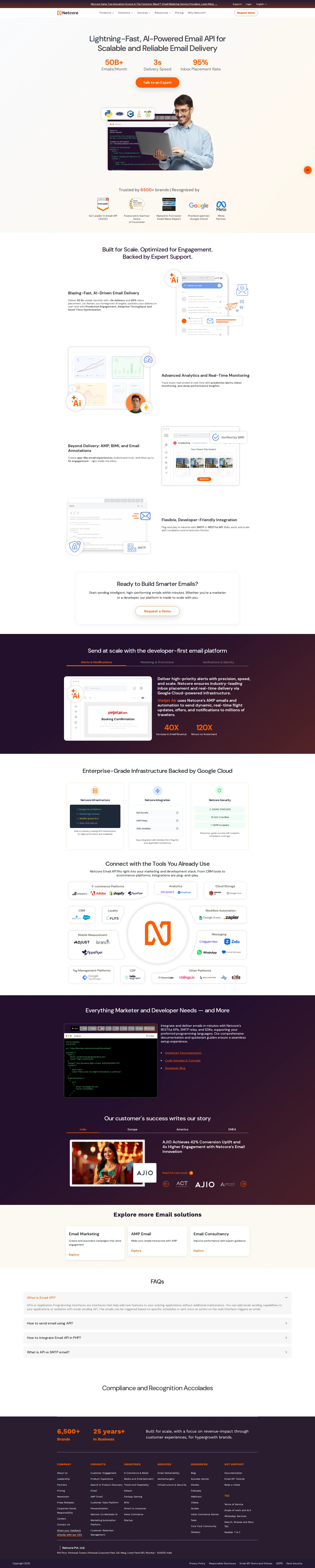 Pepipost pricing page screenshot