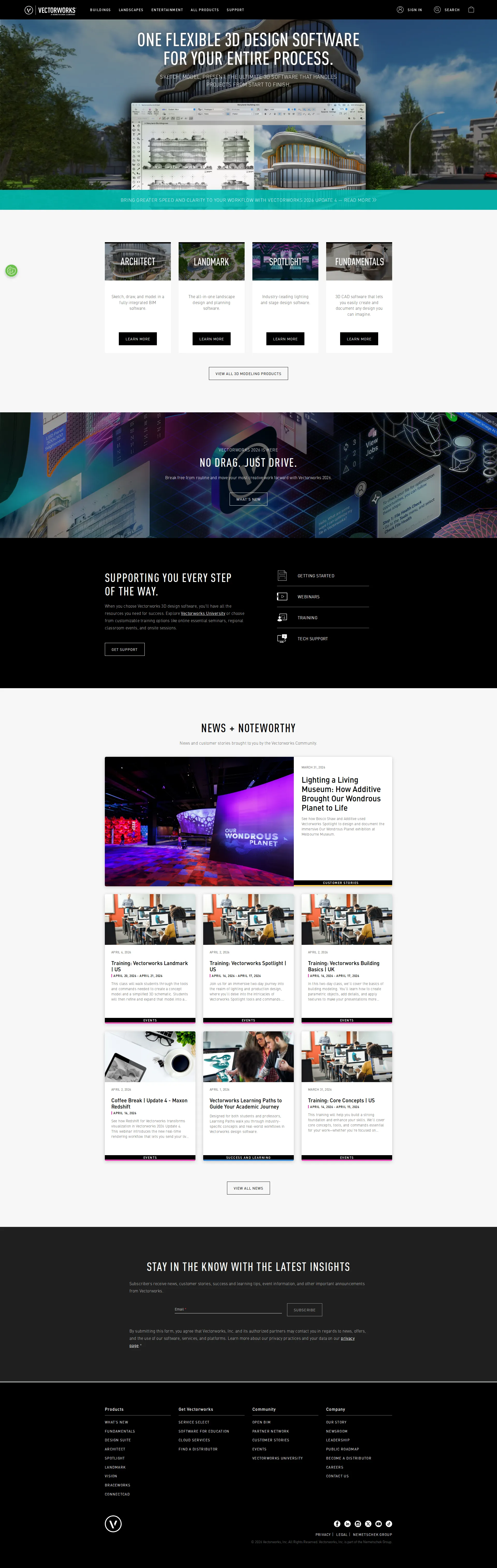 Vectorworks pricing page screenshot