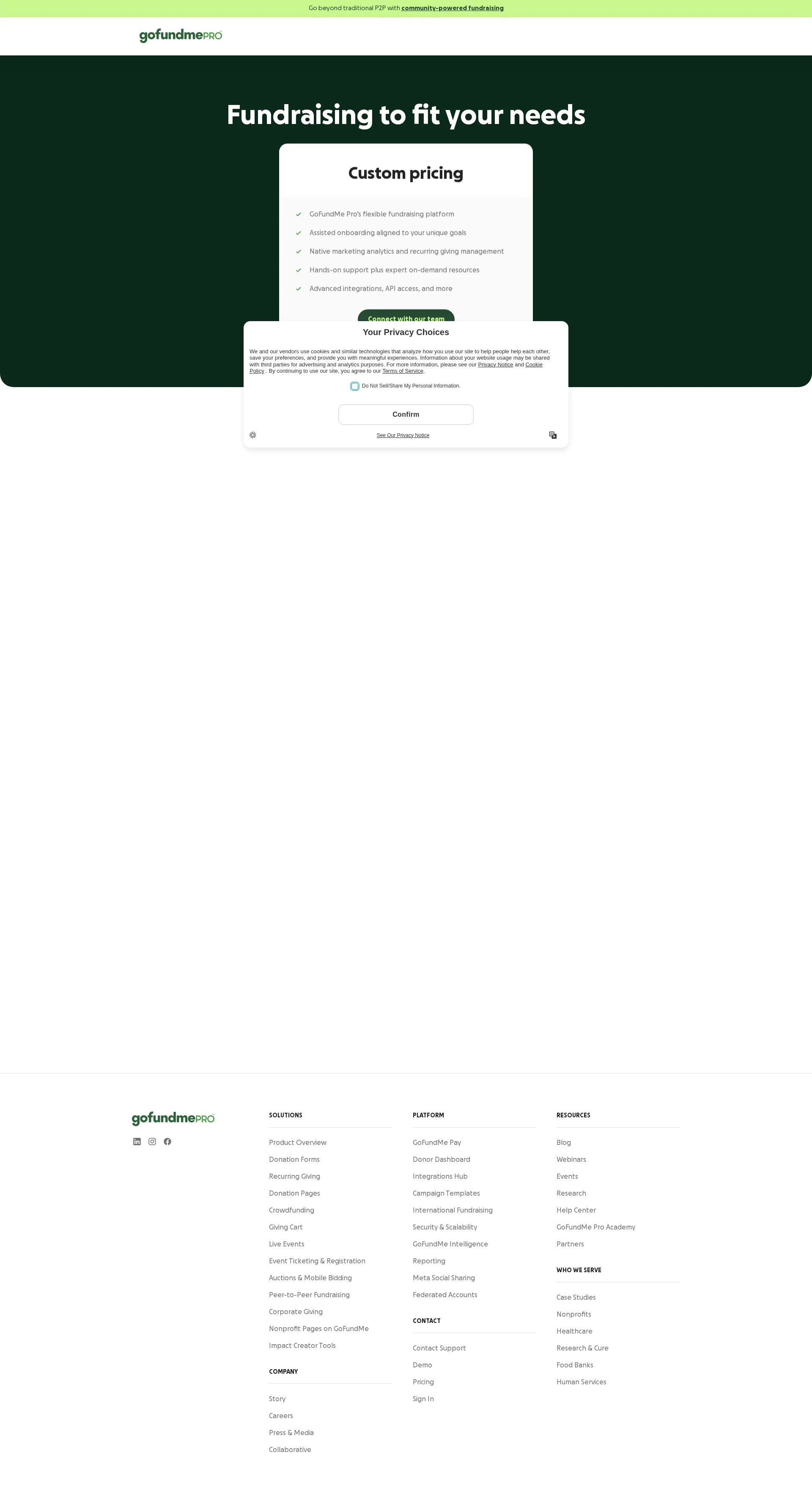 Classy pricing page screenshot