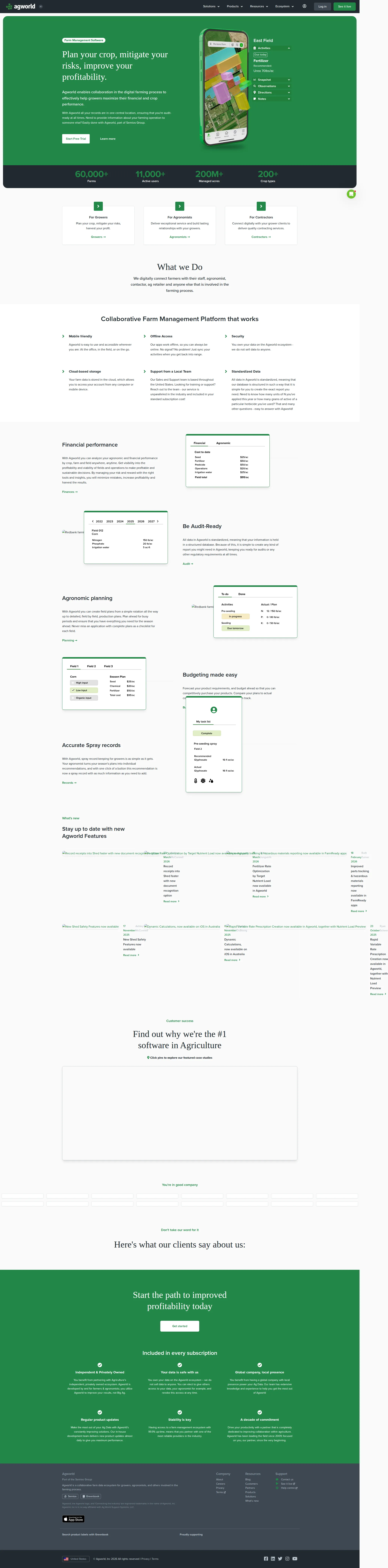 Agworld pricing page screenshot