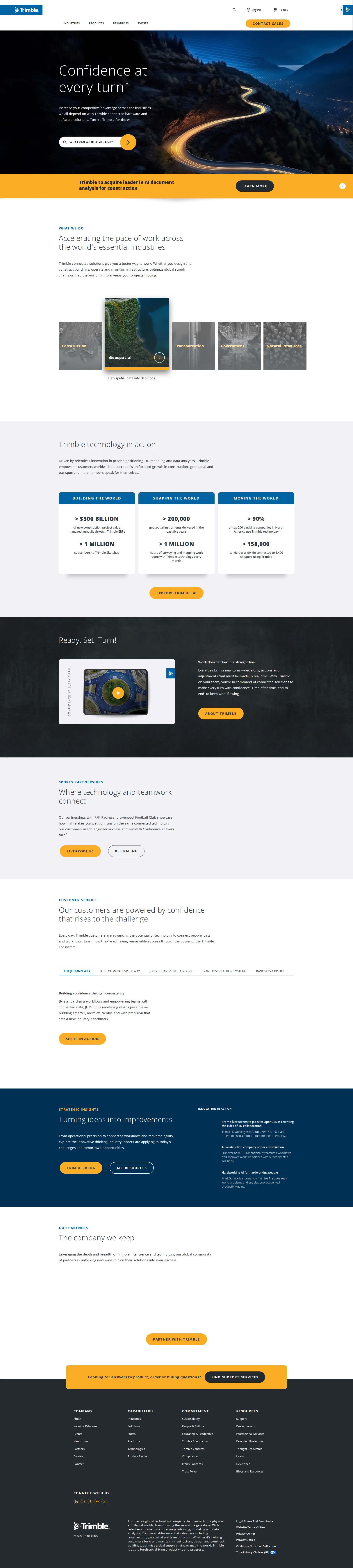 Trimble pricing page screenshot