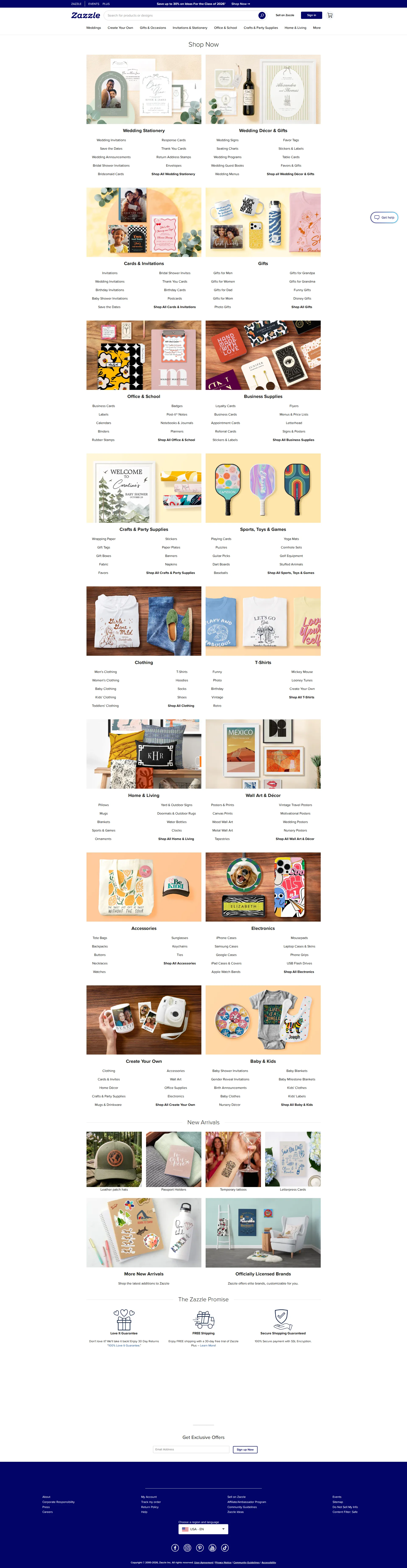 Zazzle pricing page screenshot