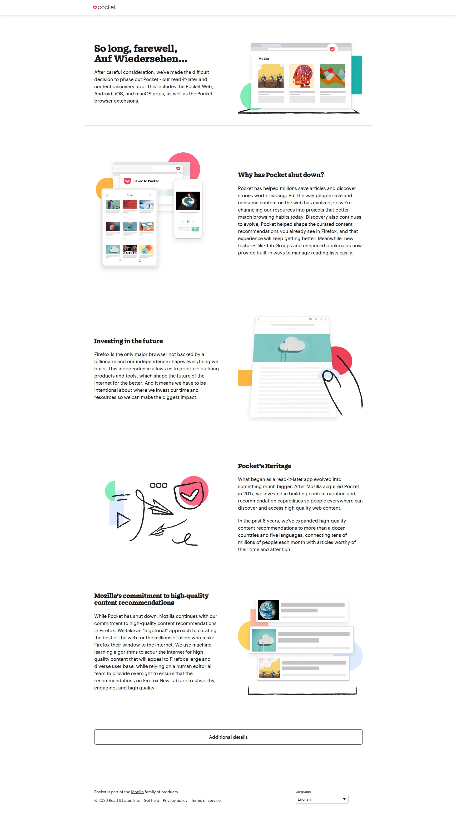 Pocket pricing page screenshot
