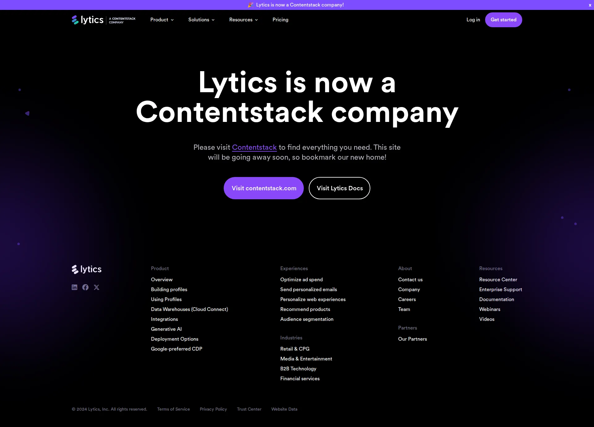 Lytics pricing page screenshot