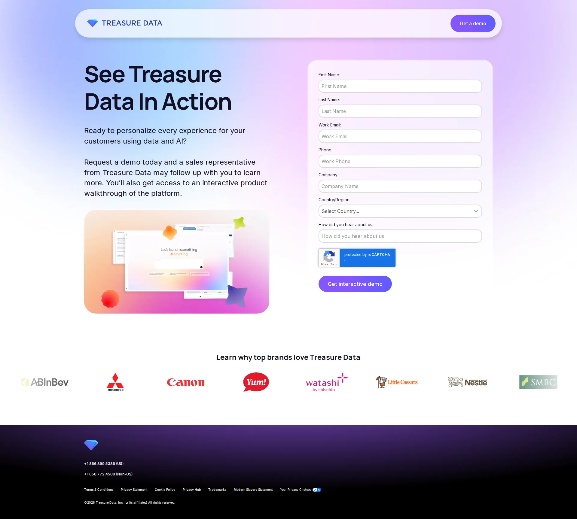 Treasure Data pricing page screenshot