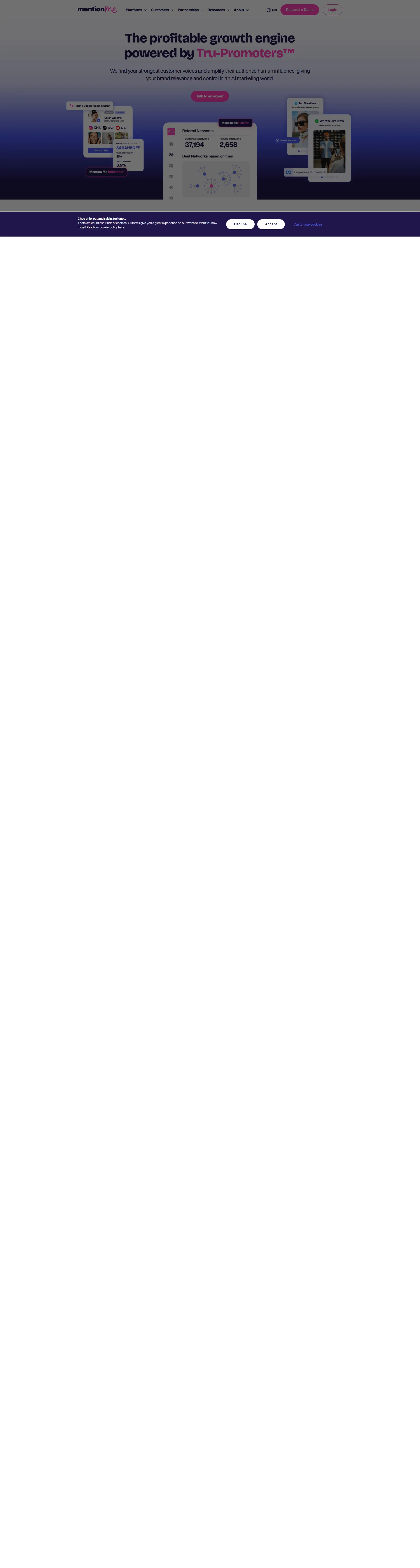 Mention Me pricing page screenshot