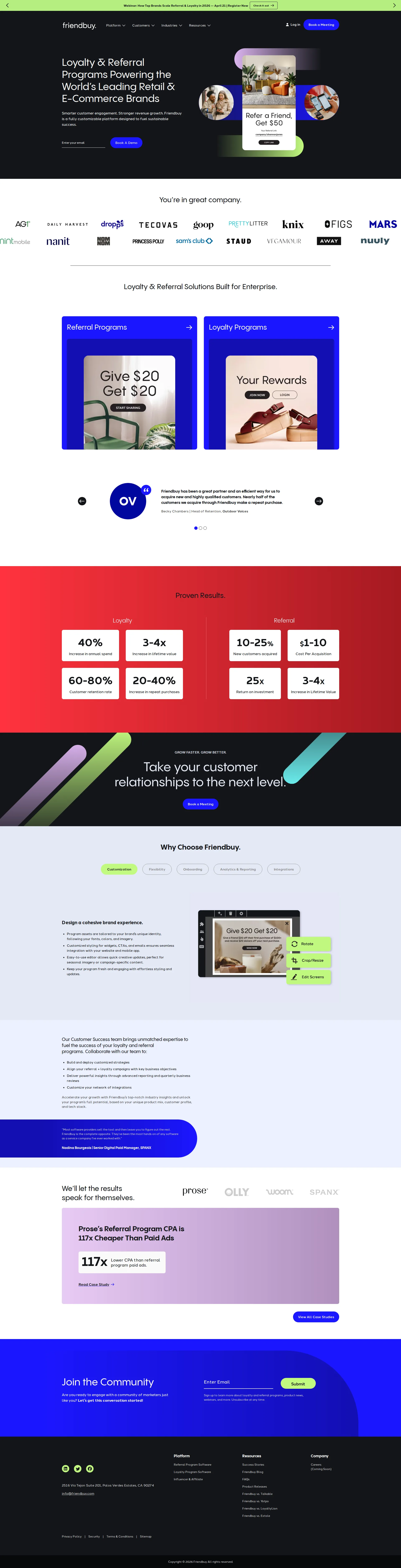 Friendbuy pricing page screenshot