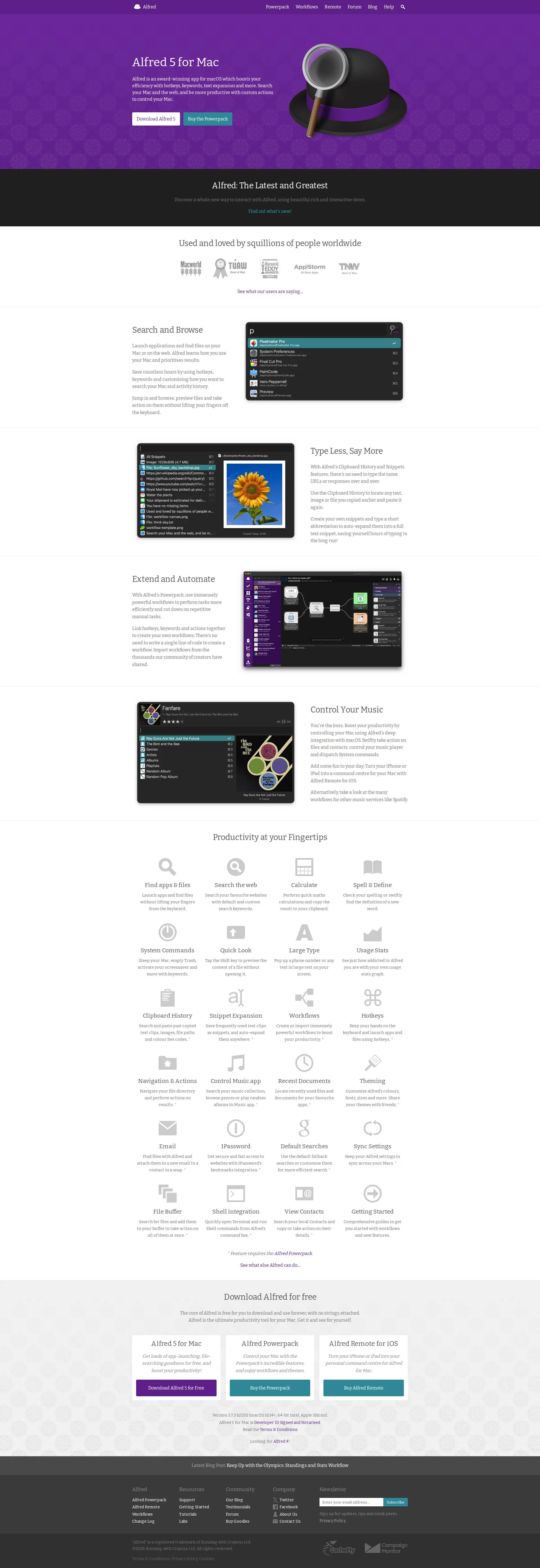 Alfred pricing page screenshot