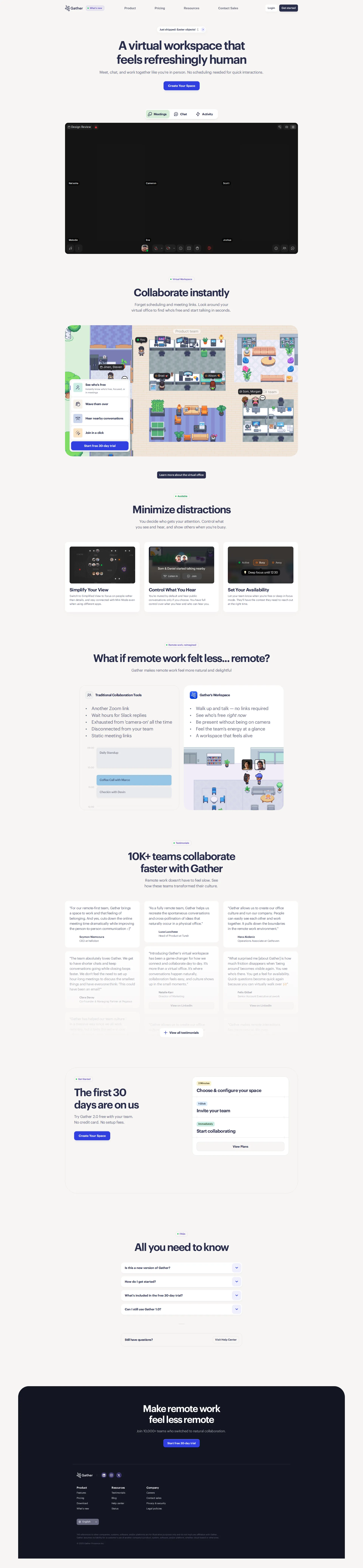 Gather pricing page screenshot
