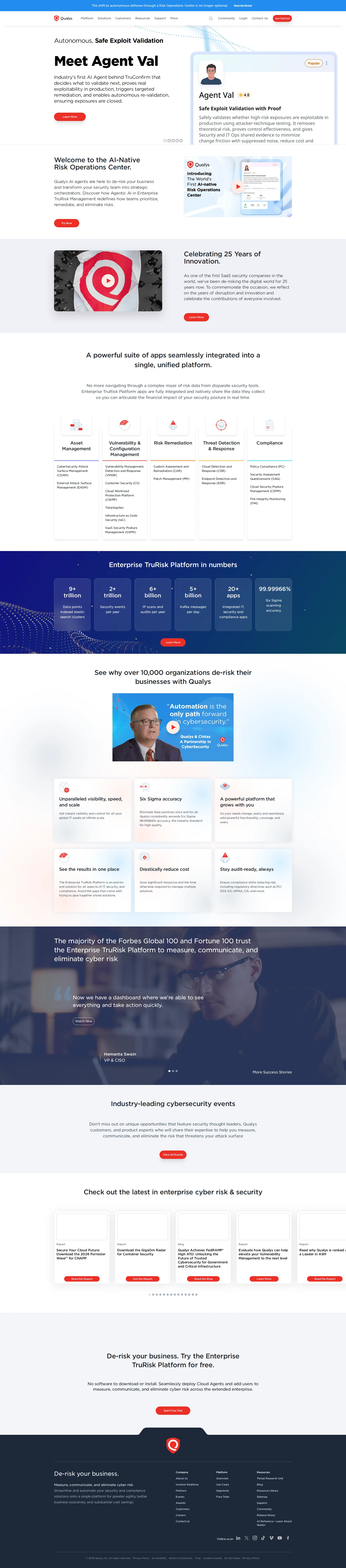 Qualys pricing page screenshot