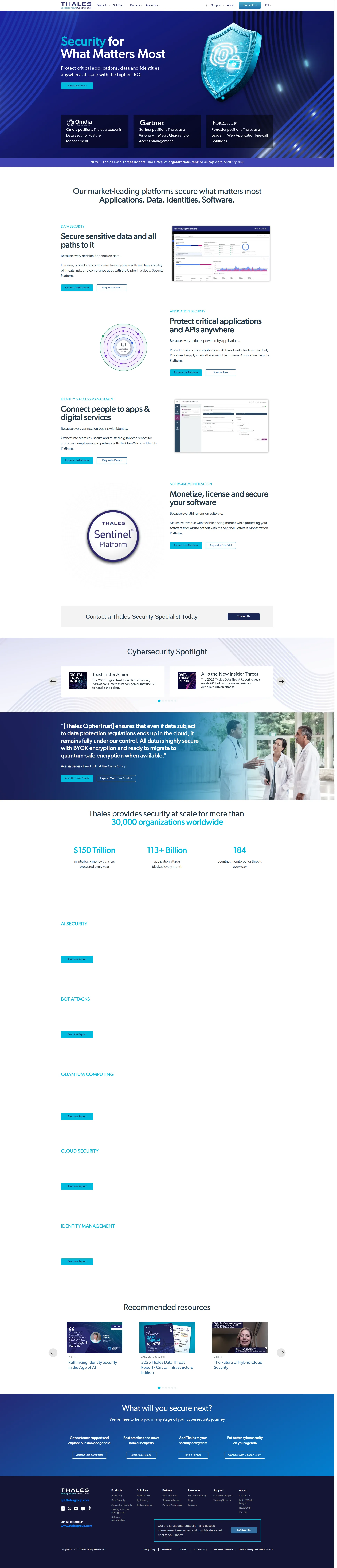 Thales pricing page screenshot