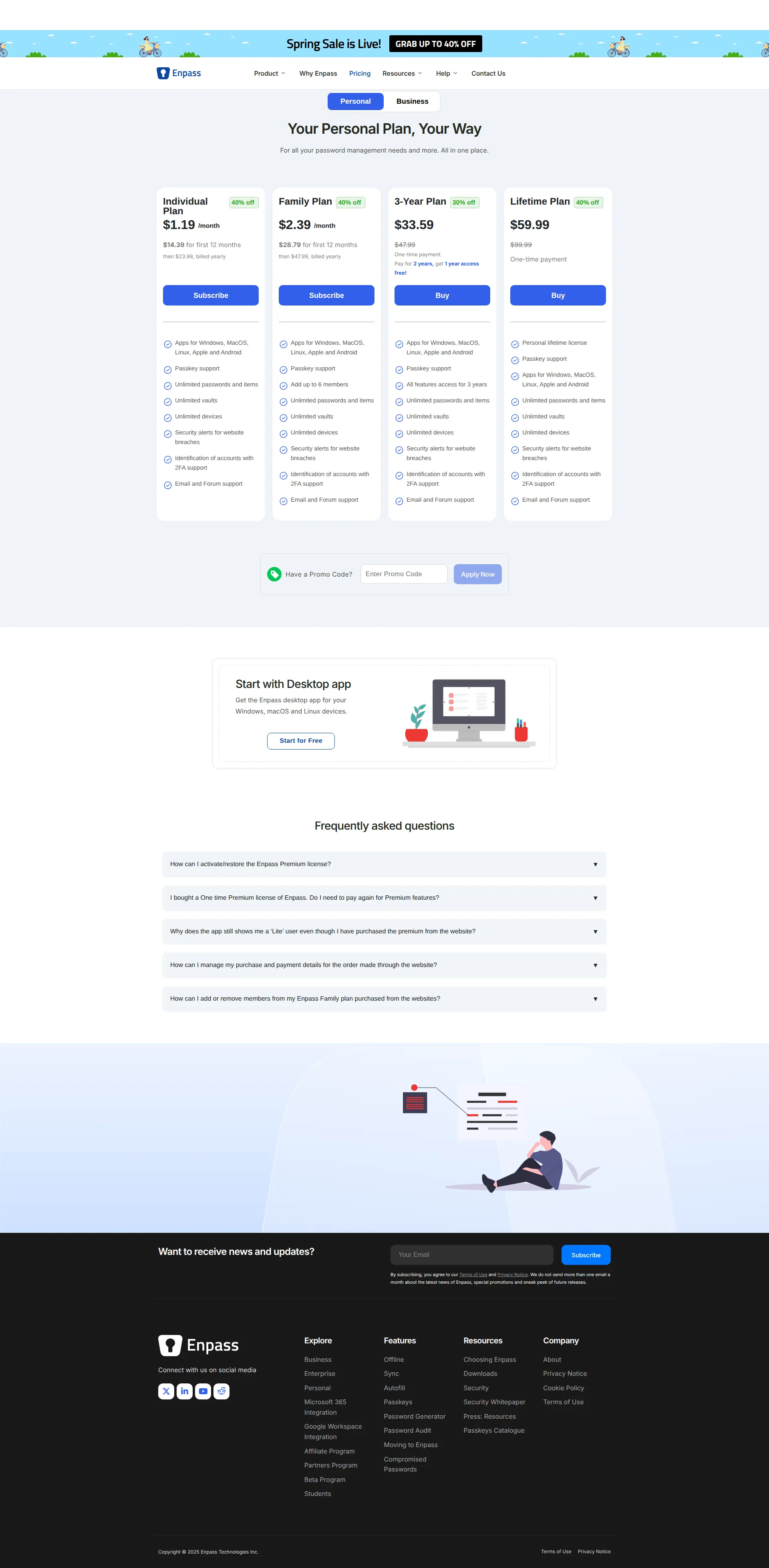 Enpass pricing page screenshot