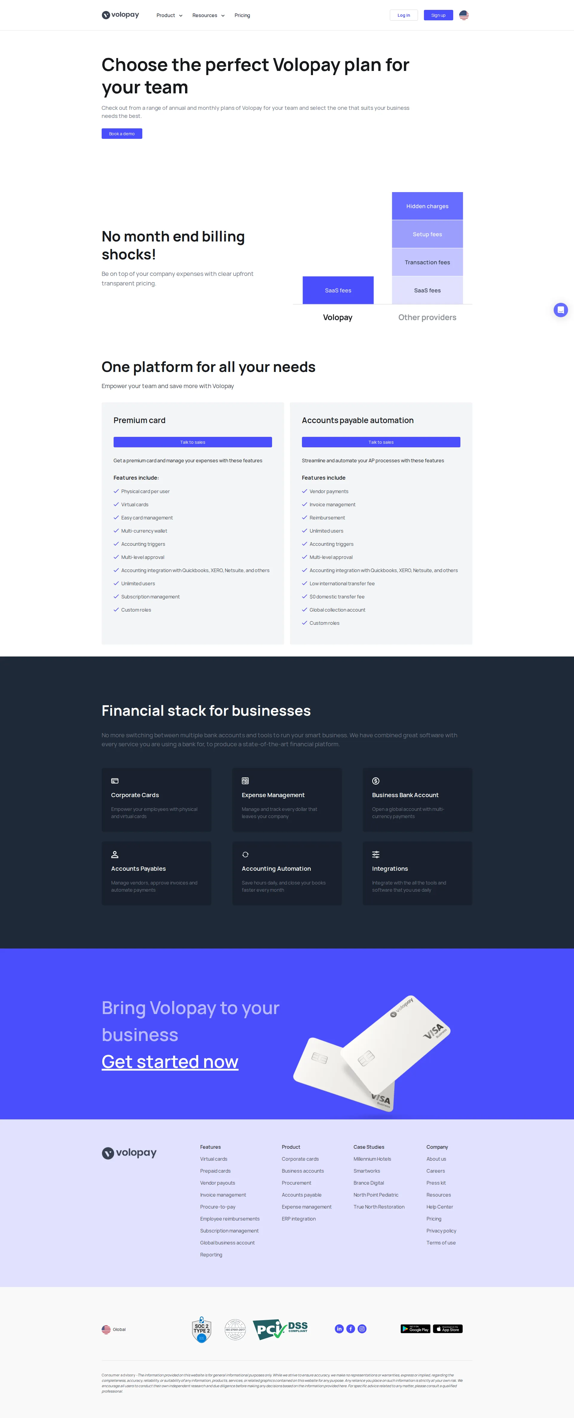 Volopay pricing page screenshot