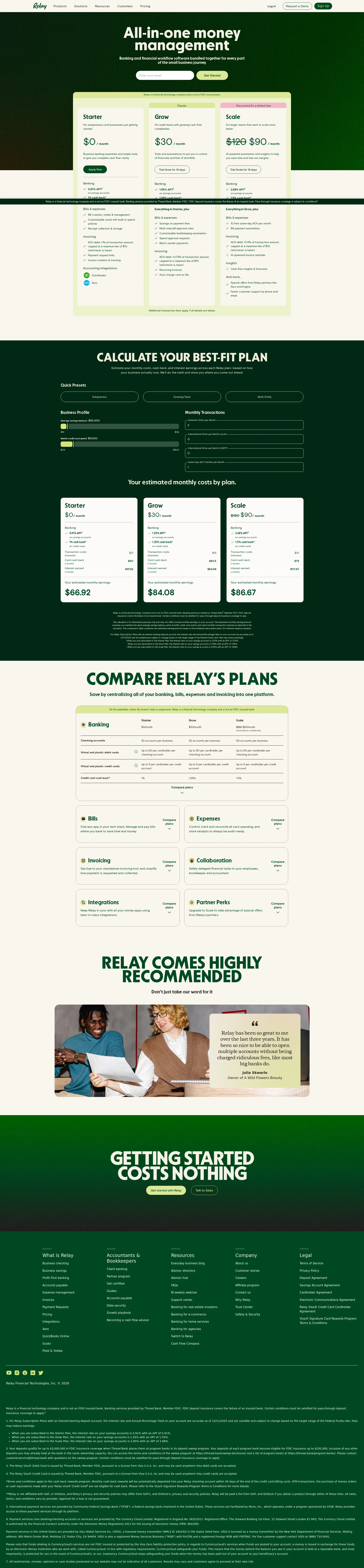 Relay pricing page screenshot