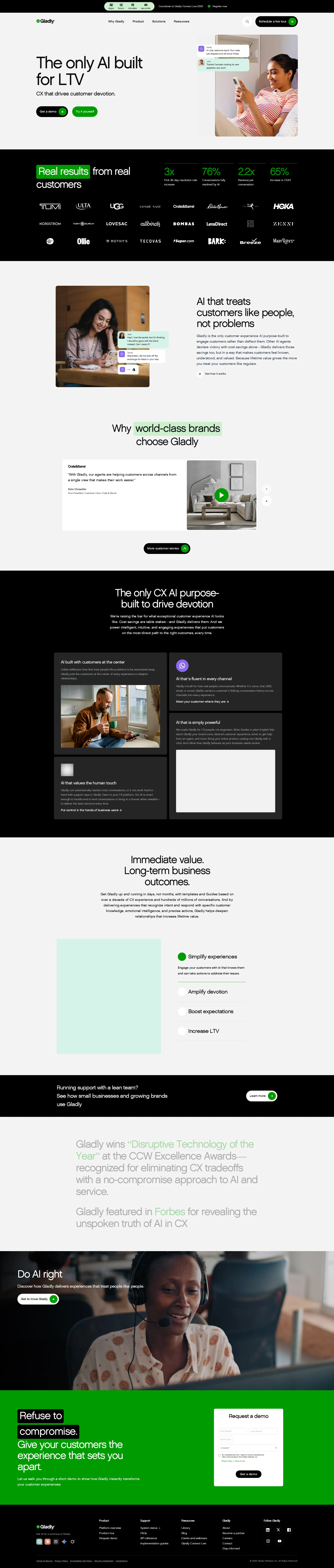 Gladly pricing page screenshot