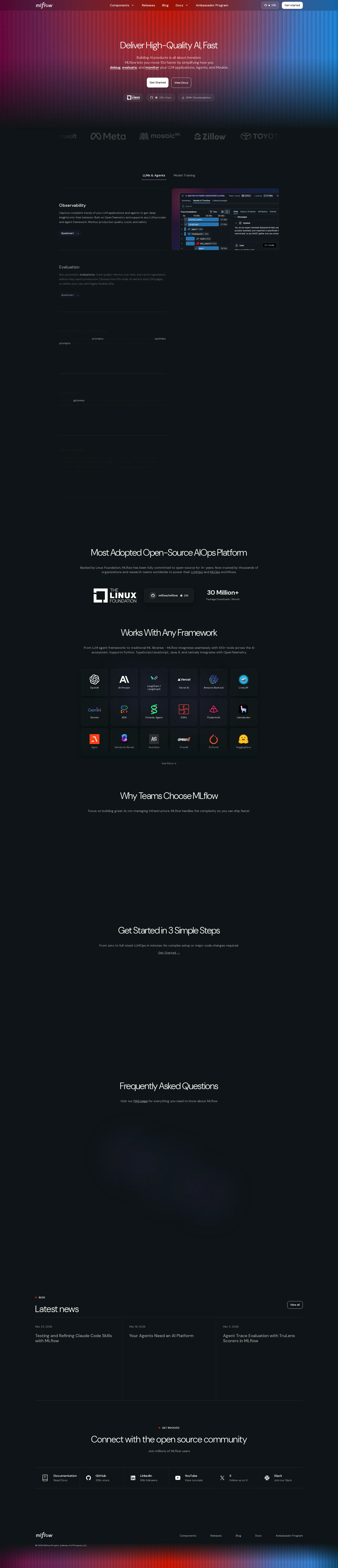 MLflow pricing page screenshot