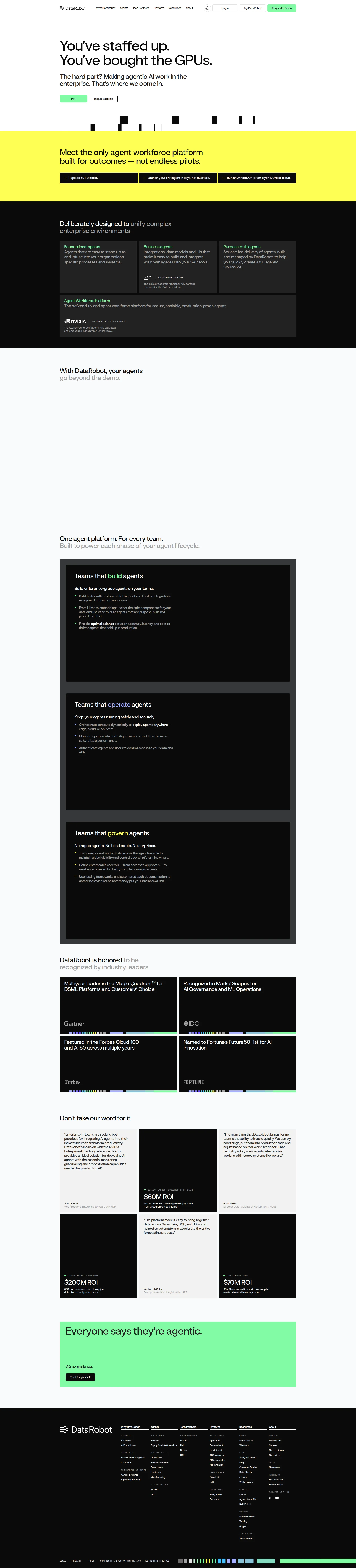 DataRobot pricing page screenshot