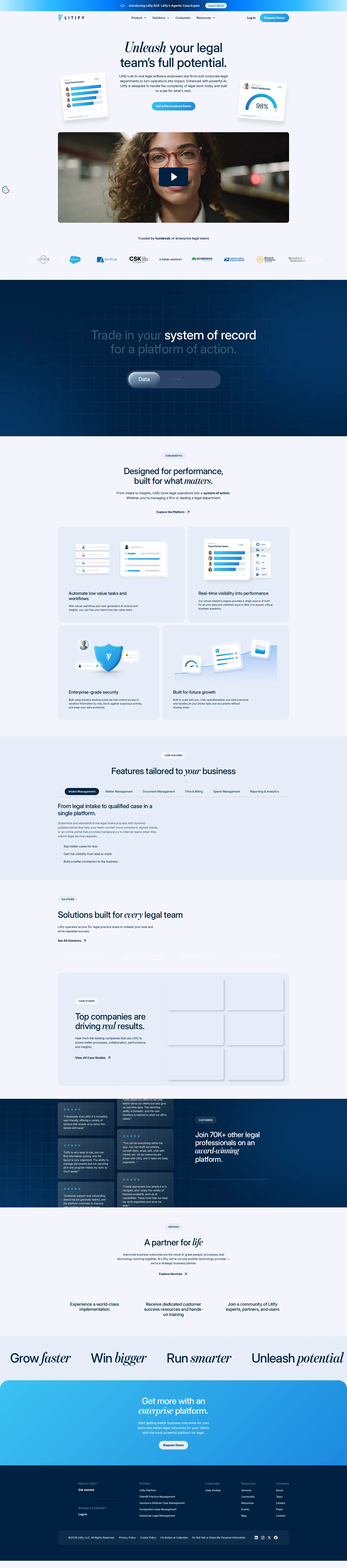 Litify pricing page screenshot
