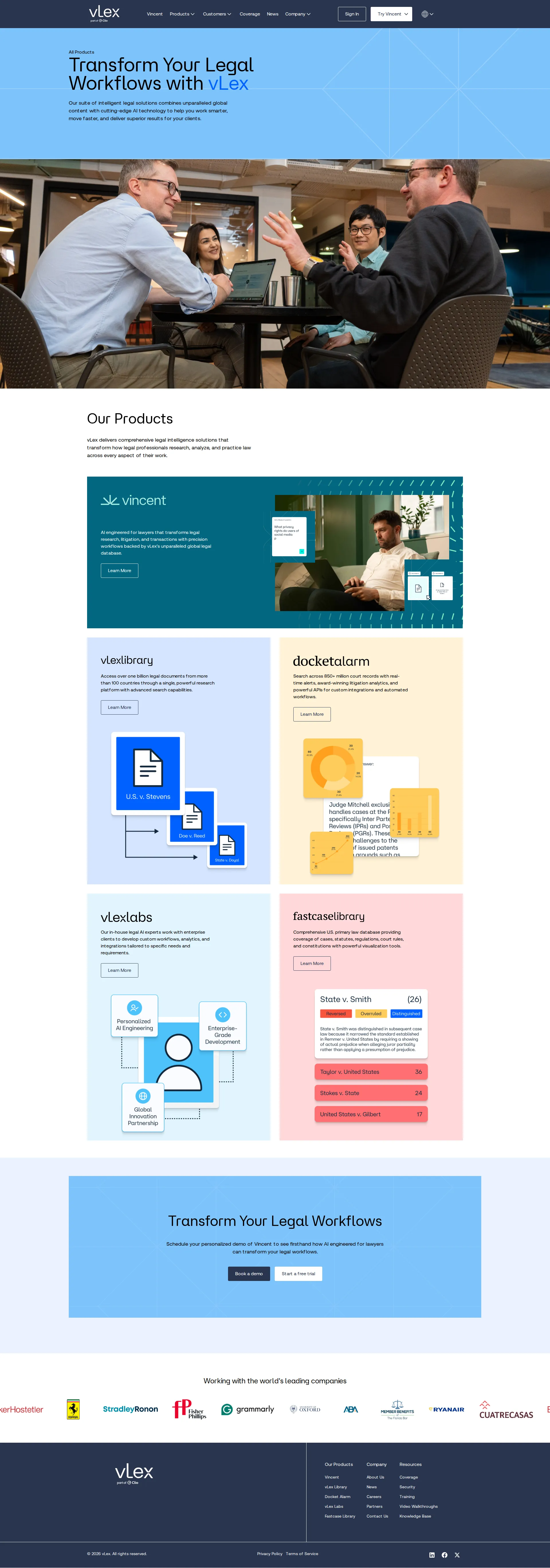 vLex pricing page screenshot