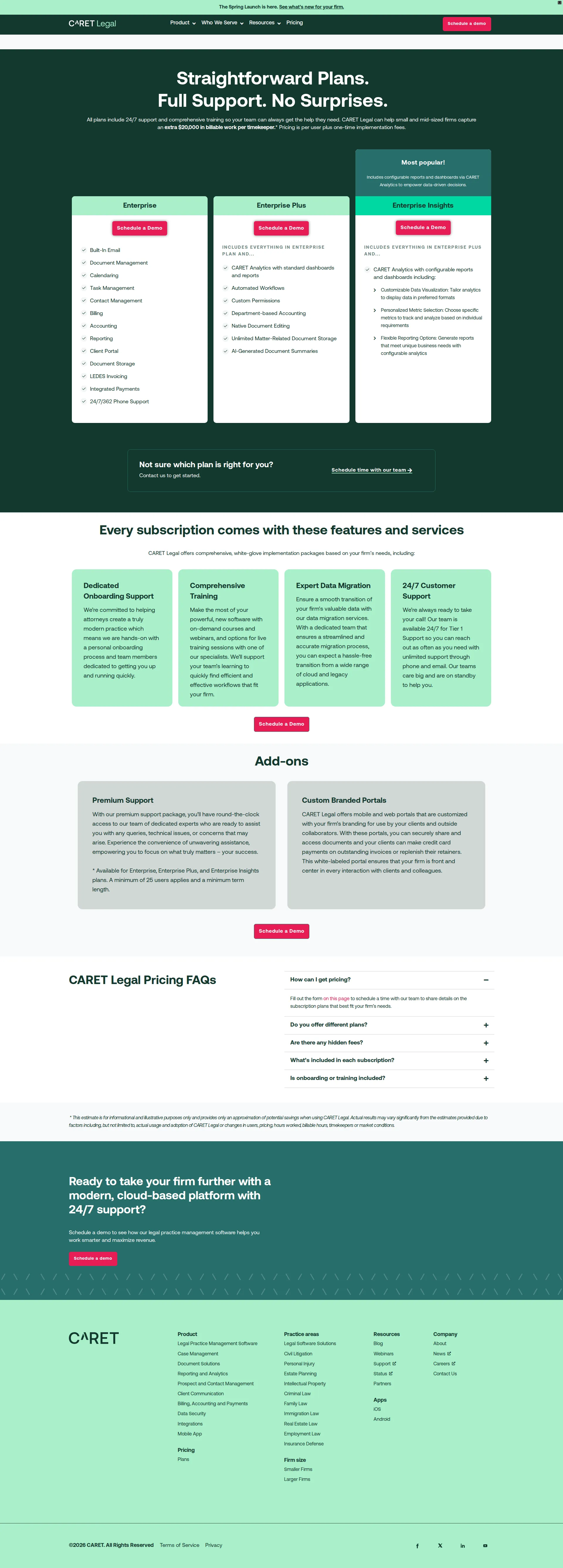 Zola Suite pricing page screenshot