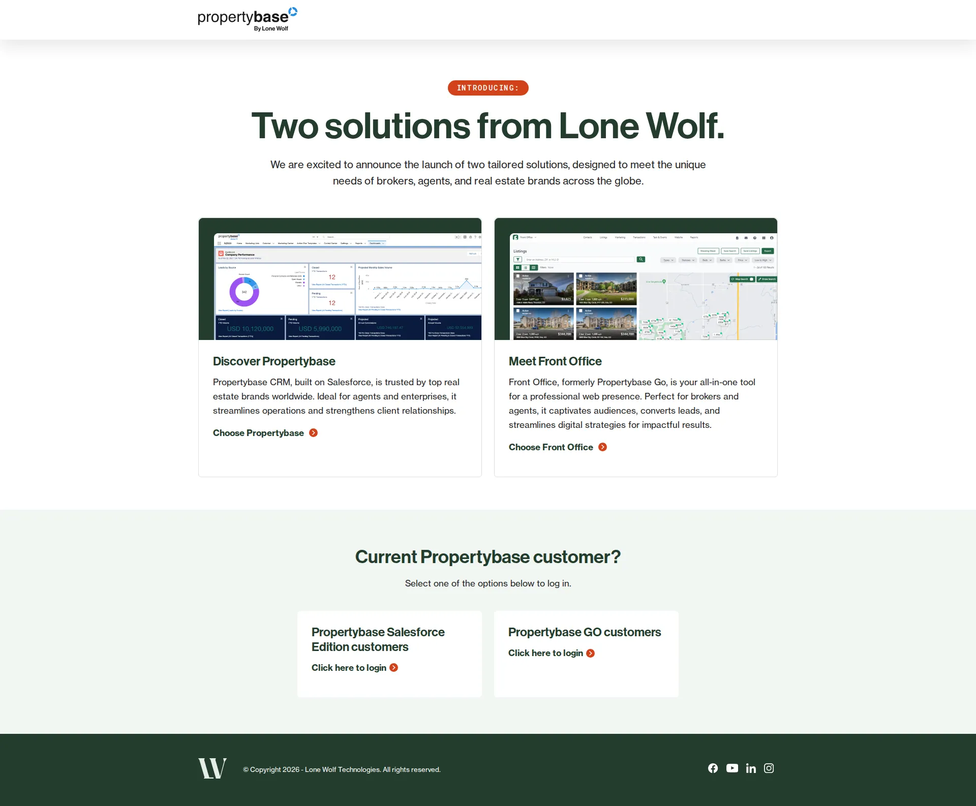 Propertybase pricing page screenshot