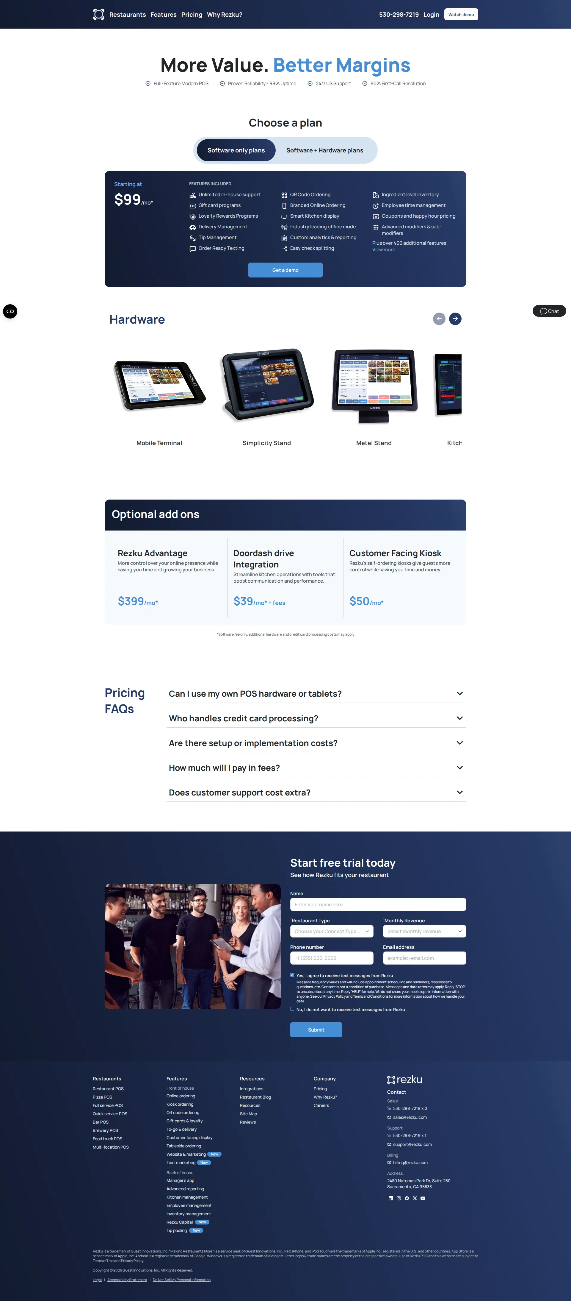 Rezku pricing page screenshot